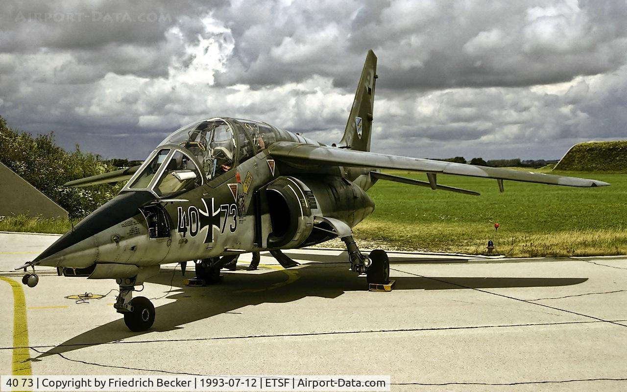 40 73, Dassault-Dornier Alpha Jet A C/N 0073, flightline at Fliegerhorst Fürstenfeldbruck