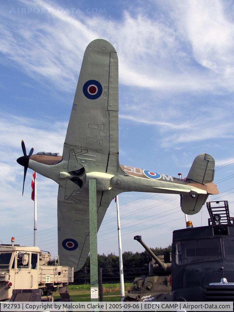 P2793, Hawker Hurricane I Replica C/N BAPC.236, Hawker Hurricane 1 (Replica), Eden Camp, North Yorkshire, September 2005.