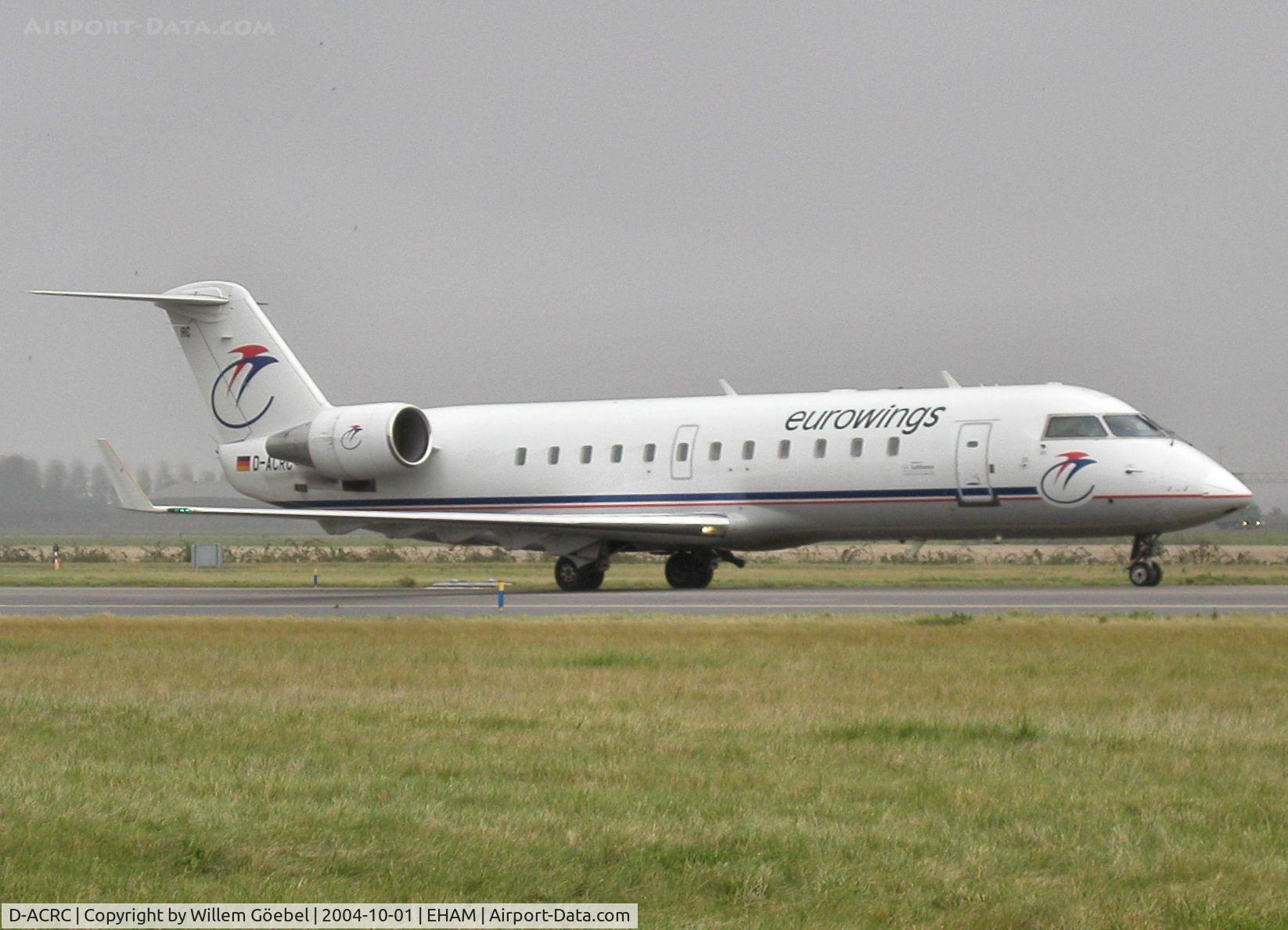 D-ACRC, 2001 Canadair CRJ-200ER (CL-600-2B19) C/N 7573, Taxi to the gate of Amsterdam Airport