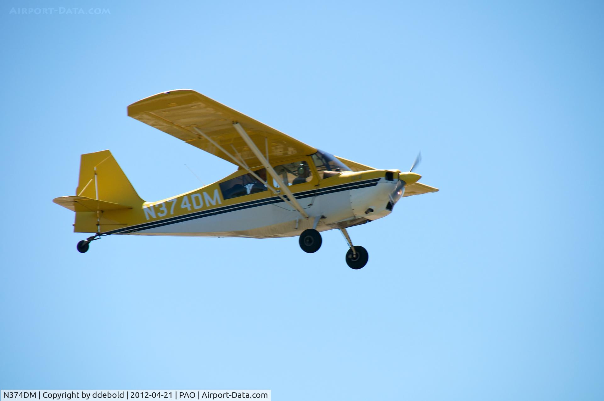 N374DM, 1999 American Champion 7ECA Citabria C/N 1374-99, N374DM Landing at Palo Alto Airport