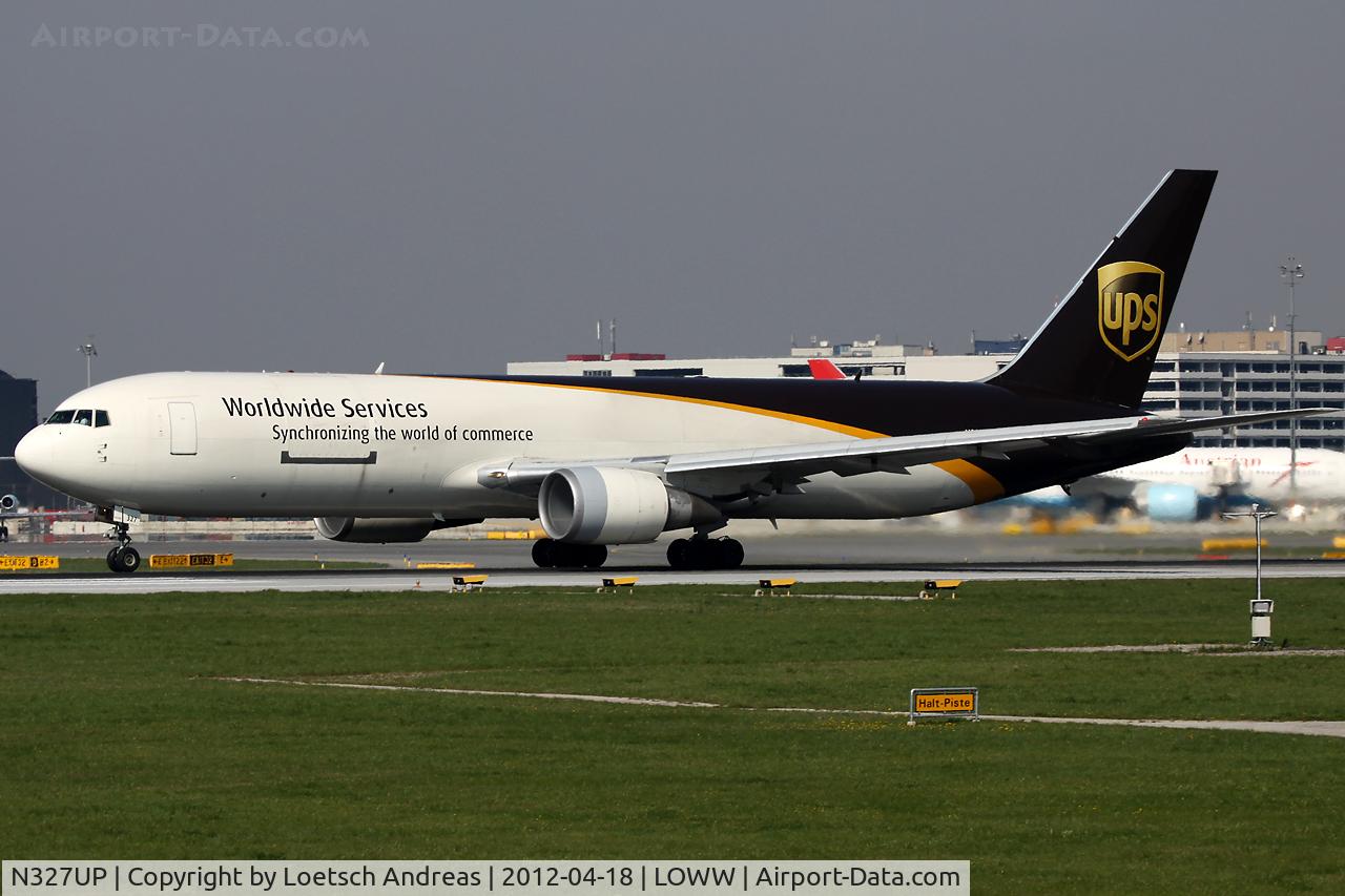 N327UP, 1998 Boeing 767-34AF C/N 27753, UPS274 Cologne Bonn (CGN) via Vienna Schwechat (VIE) to Budapest (BUD)