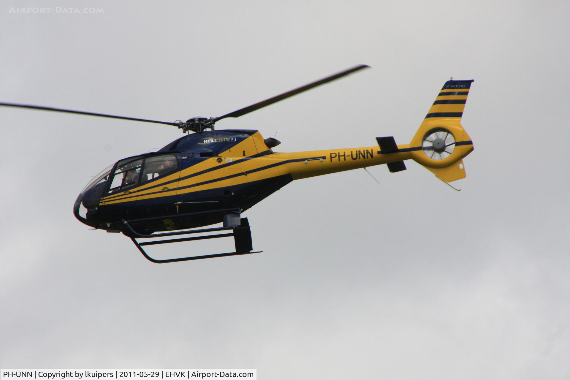 PH-UNN, 2002 Eurocopter EC-120B Colibri C/N 1310, In May of each year an airshow (named Volkel in de Wolken) is held in the village of Volkel near the Airbase.
This EC120B did pleasure flights
