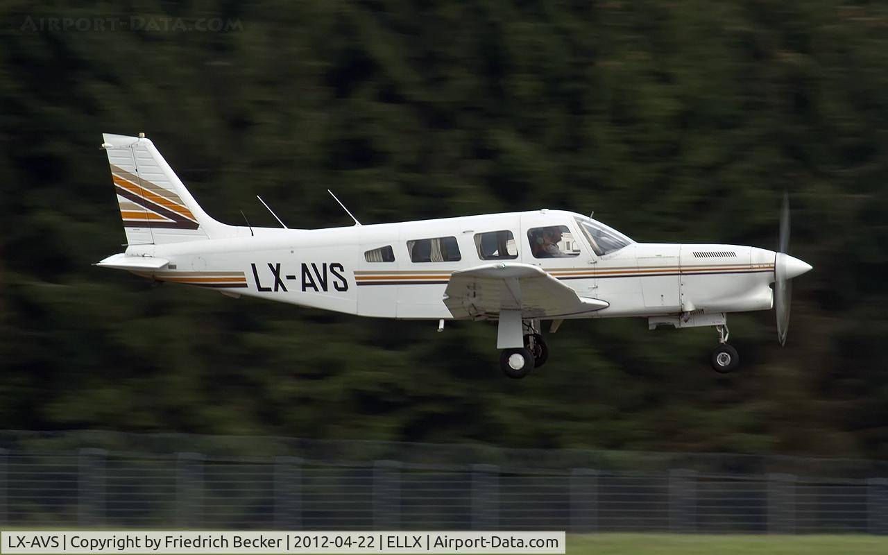 LX-AVS, 1981 Piper PA-32R-301T Turbo Saratoga C/N 32R-8129087, on final RW24