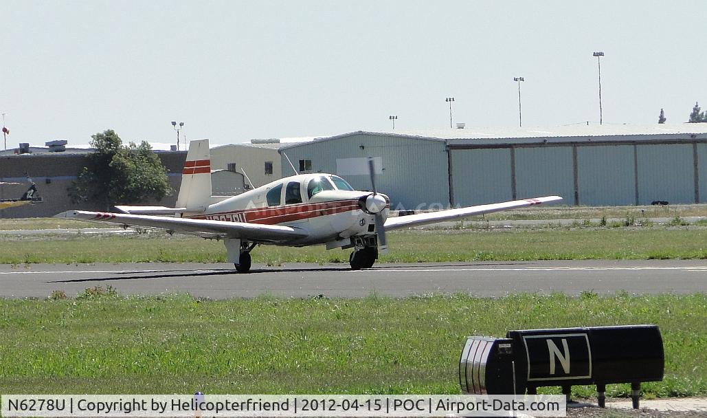 N6278U, 1962 Mooney M20C Ranger C/N 2117, Rolling out after landing on 26R