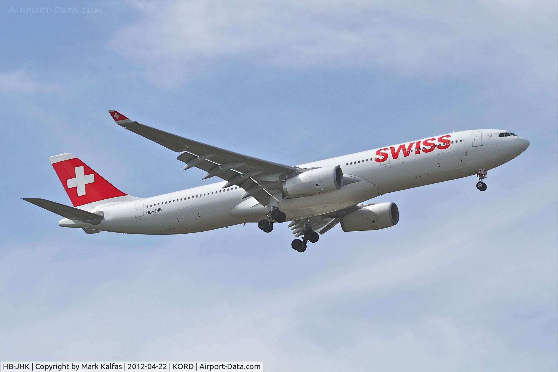 HB-JHK, 2011 Airbus A330-343X C/N 1276, Swiss International Air Lines, Airbus A330-343X, SWR84 arriving from Zurich Kloten/LSZH, RWY 10 approach KORD.
