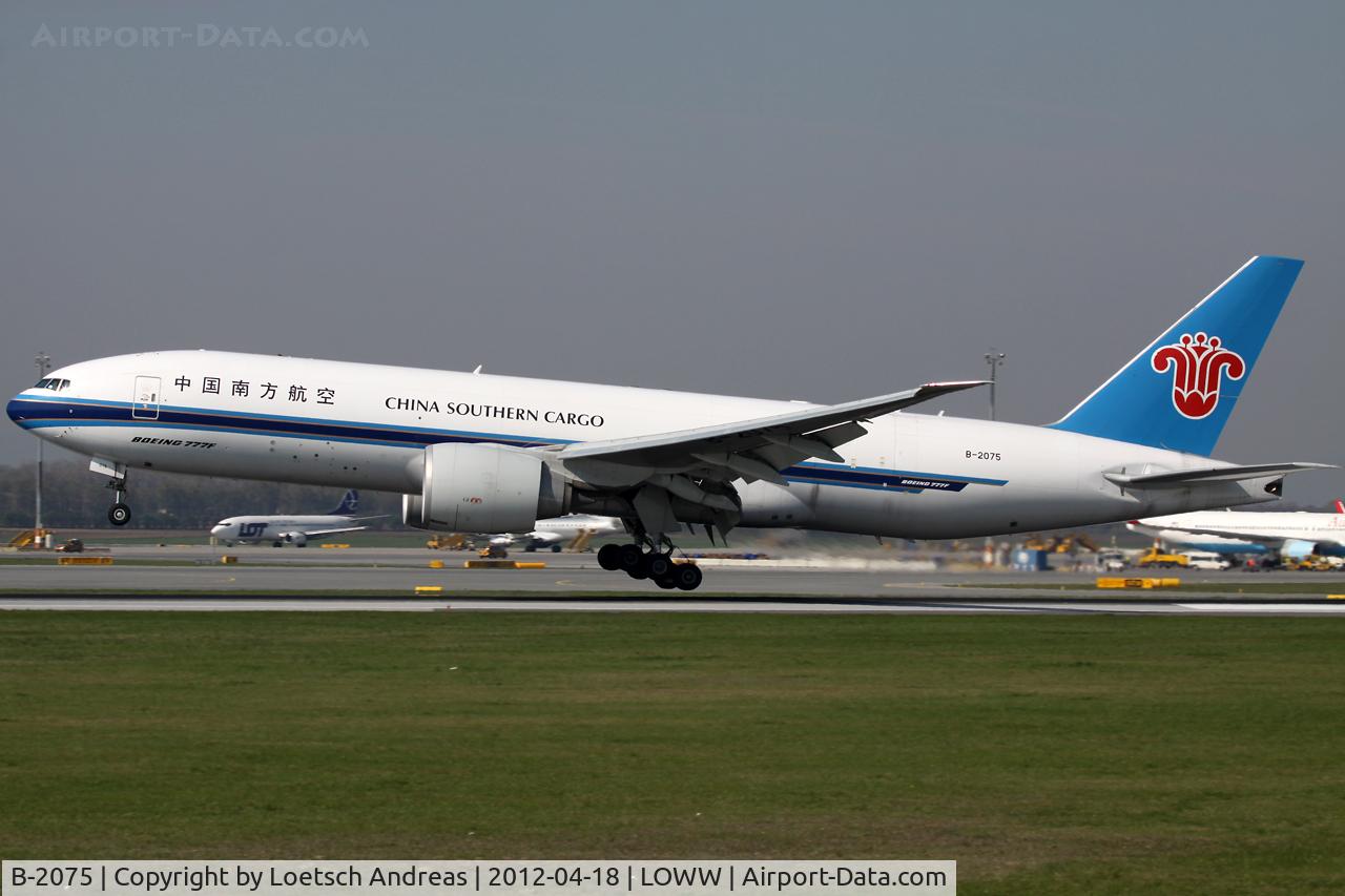 B-2075, 2009 Boeing 777-F1B C/N 37312, CZ452 Amsterdam Schiphol (AMS) via Vienna Schwechat (VIE) to Shanghai Pudong (PVG)
