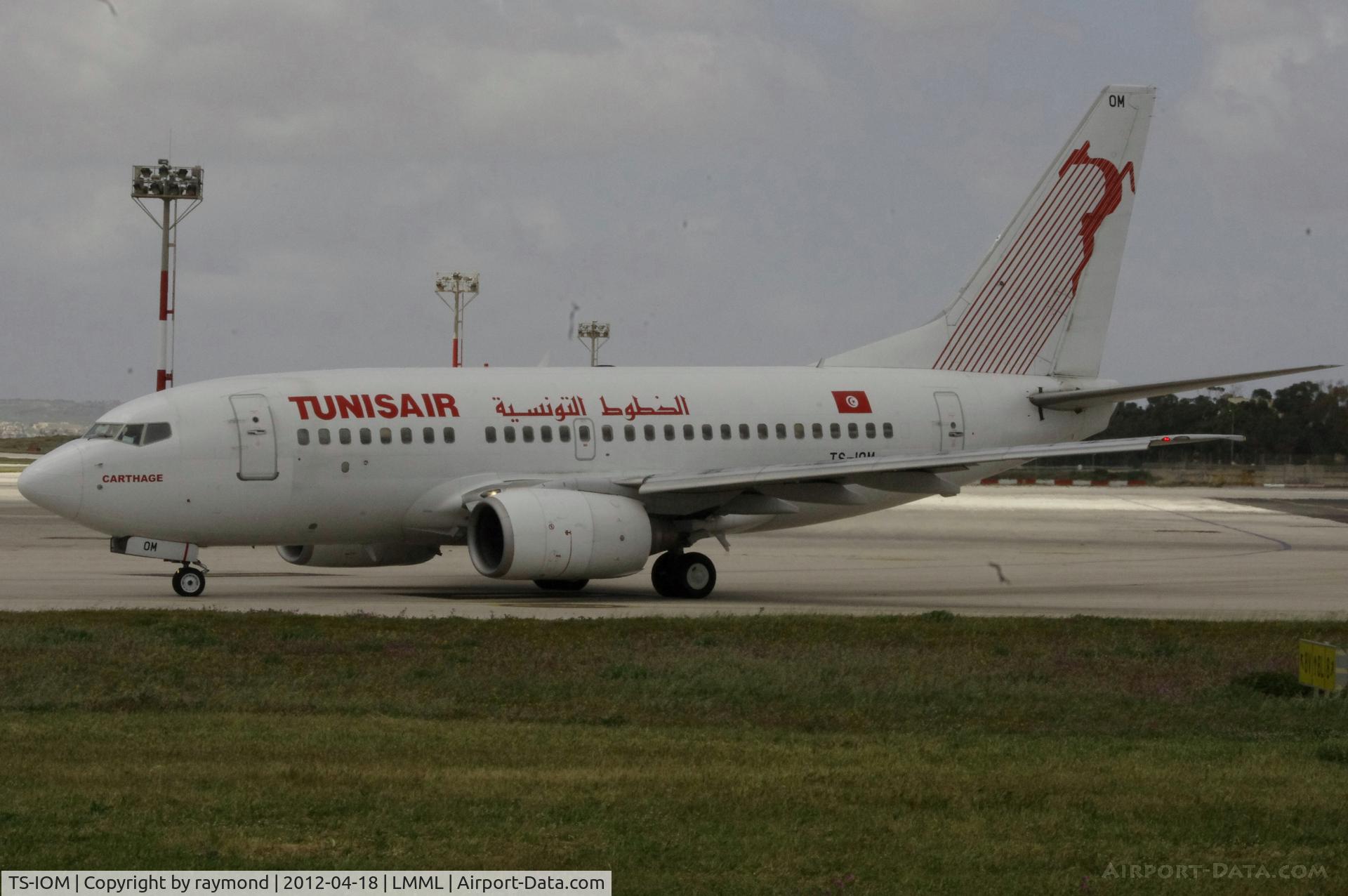 TS-IOM, 1999 Boeing 737-6H3 C/N 29498, B737-600 TS-IOM of Tunisair taxing out prior departure.