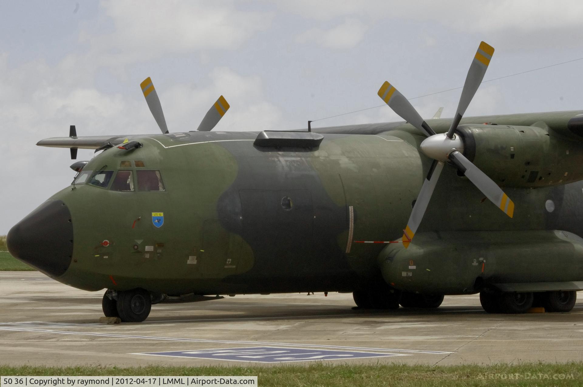 50 36, Transall C-160D C/N D58, Transall C160 50-36 German Air Force 17Apr12 parked on Apron4 for a technical stop.