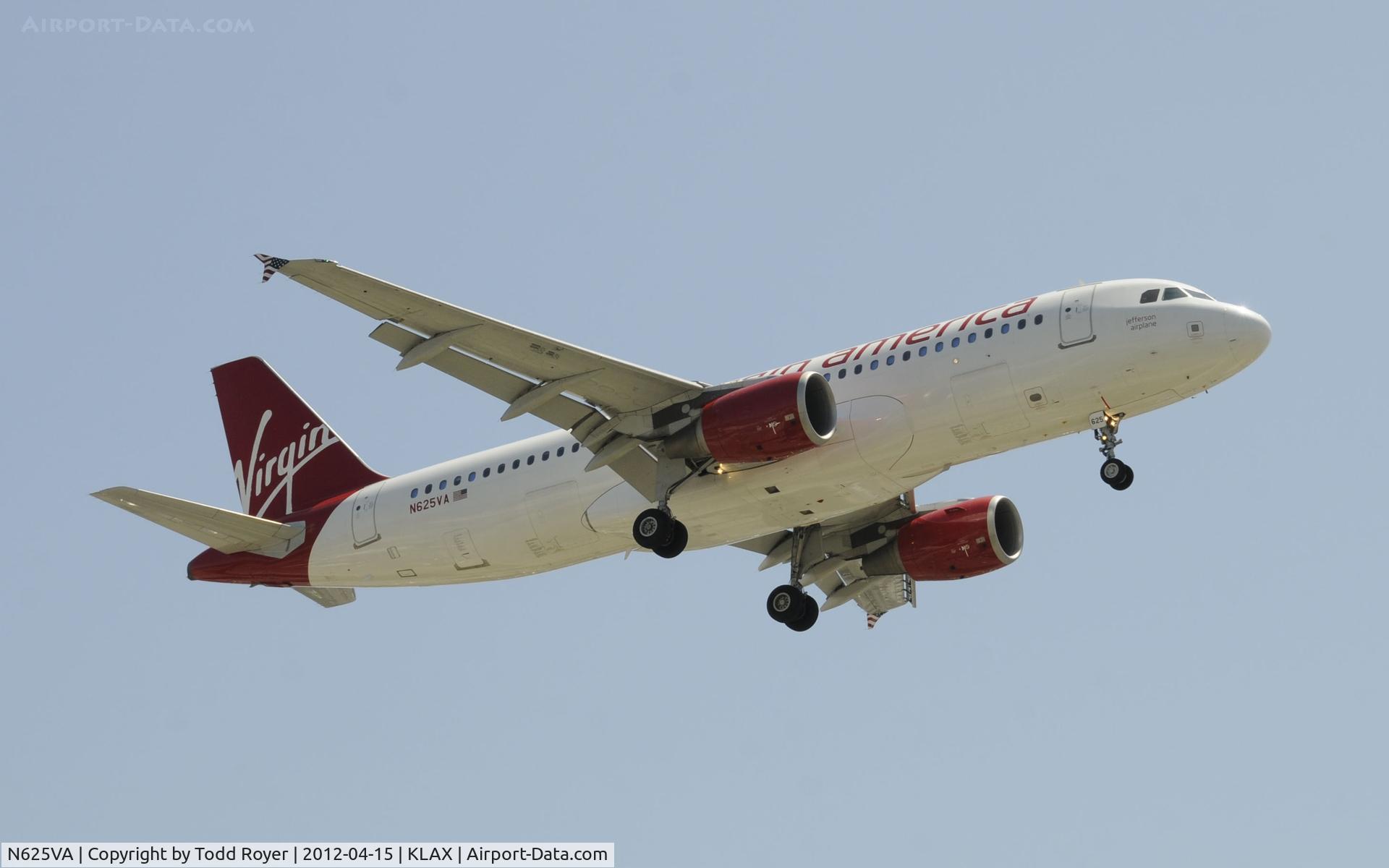 N625VA, 2006 Airbus A320-214 C/N 2800, Arriving at LAX on 24R