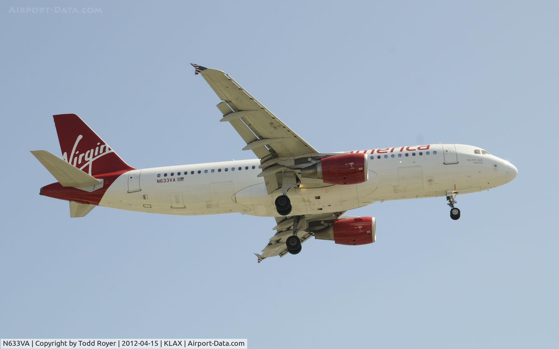 N633VA, 2007 Airbus A320-214 C/N 3230, Arriving at LAX on 24R