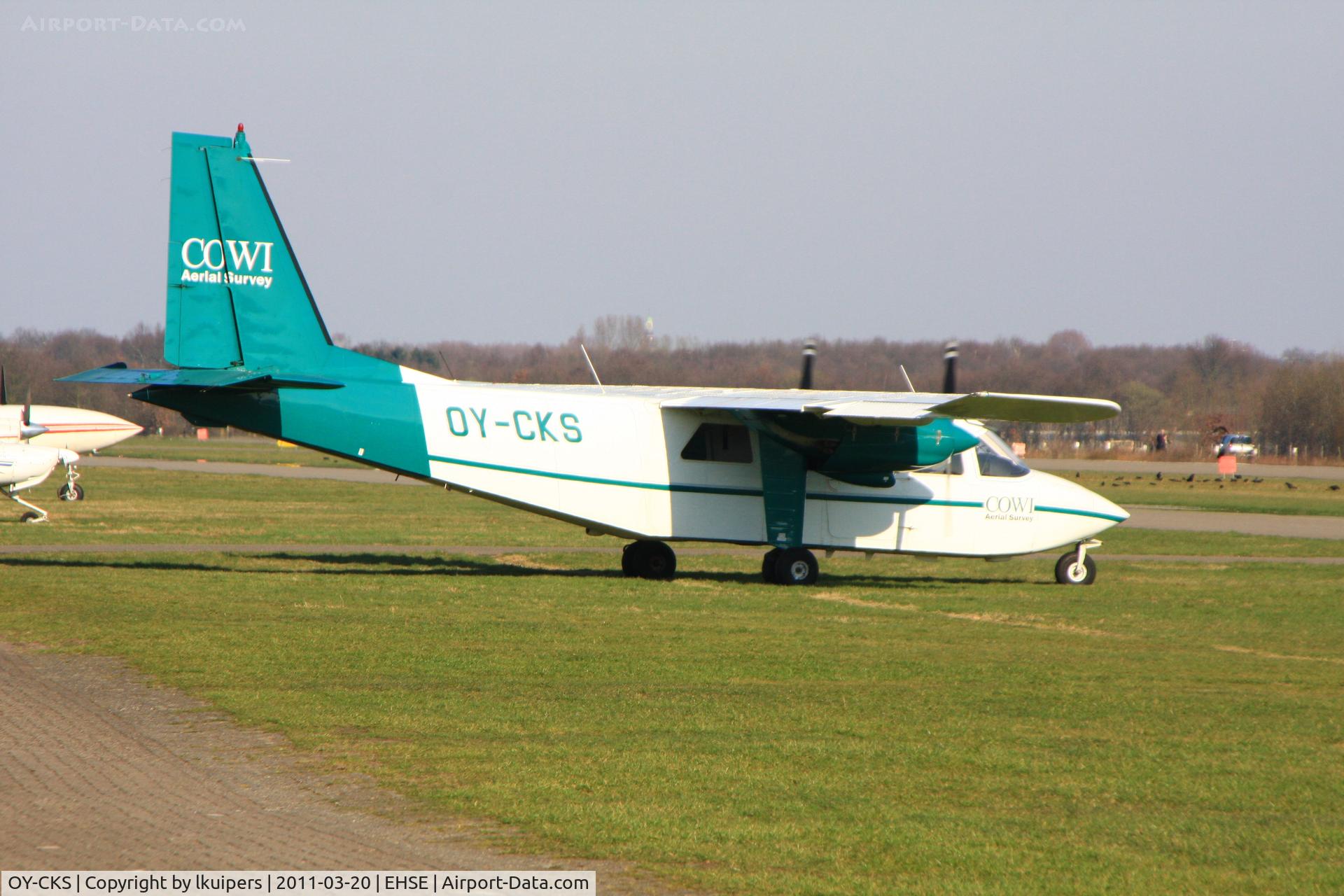 OY-CKS, 1976 Britten-Norman BN-2A-21 Islander C/N 553, This Islander did some surveying in the region and was based on Seppe Airport for a week in March 2011