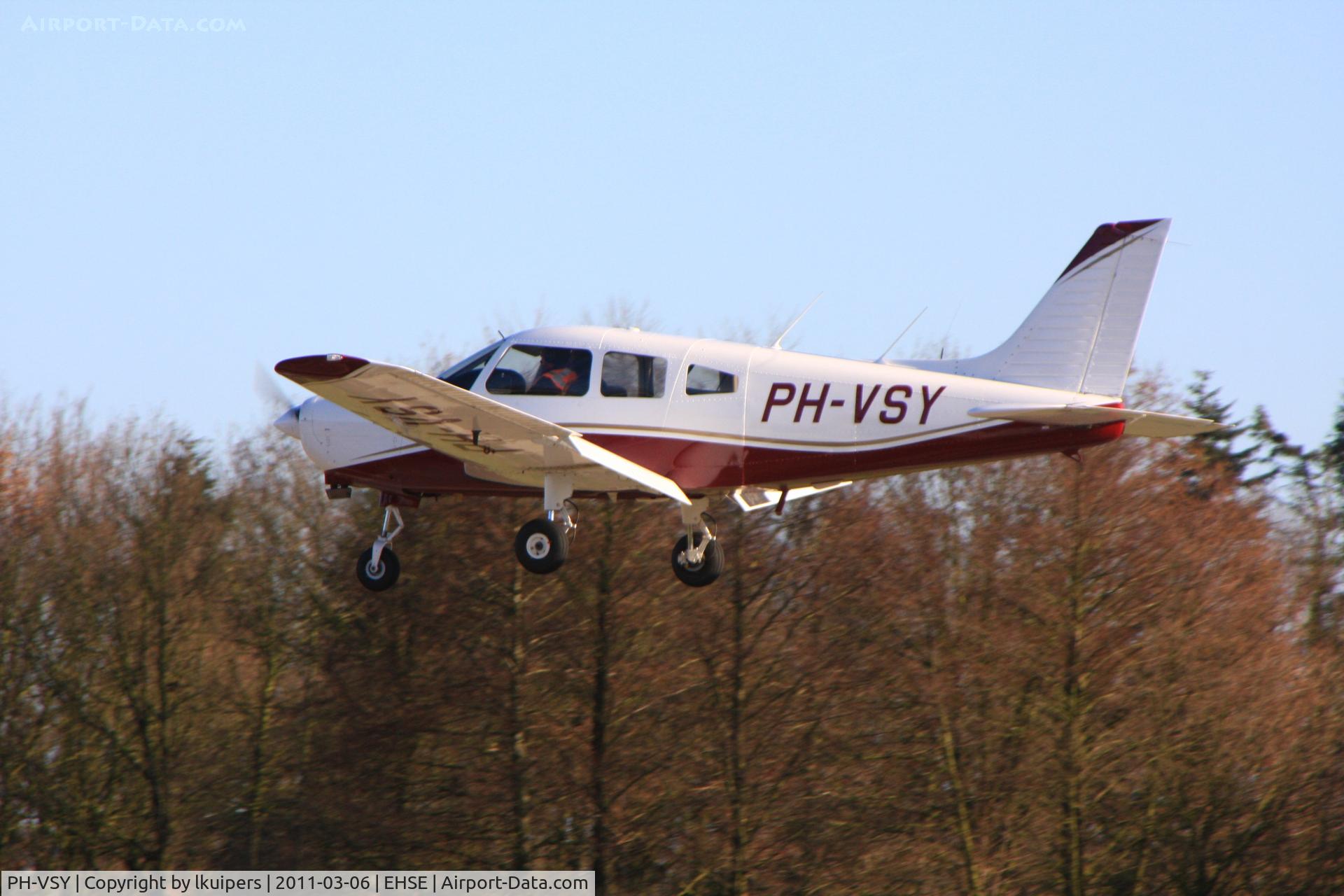 PH-VSY, 1997 Piper PA-28-161 Archer III C/N 2842018, Landing at Seppe Airport on a sunny afternoon in March 2011.