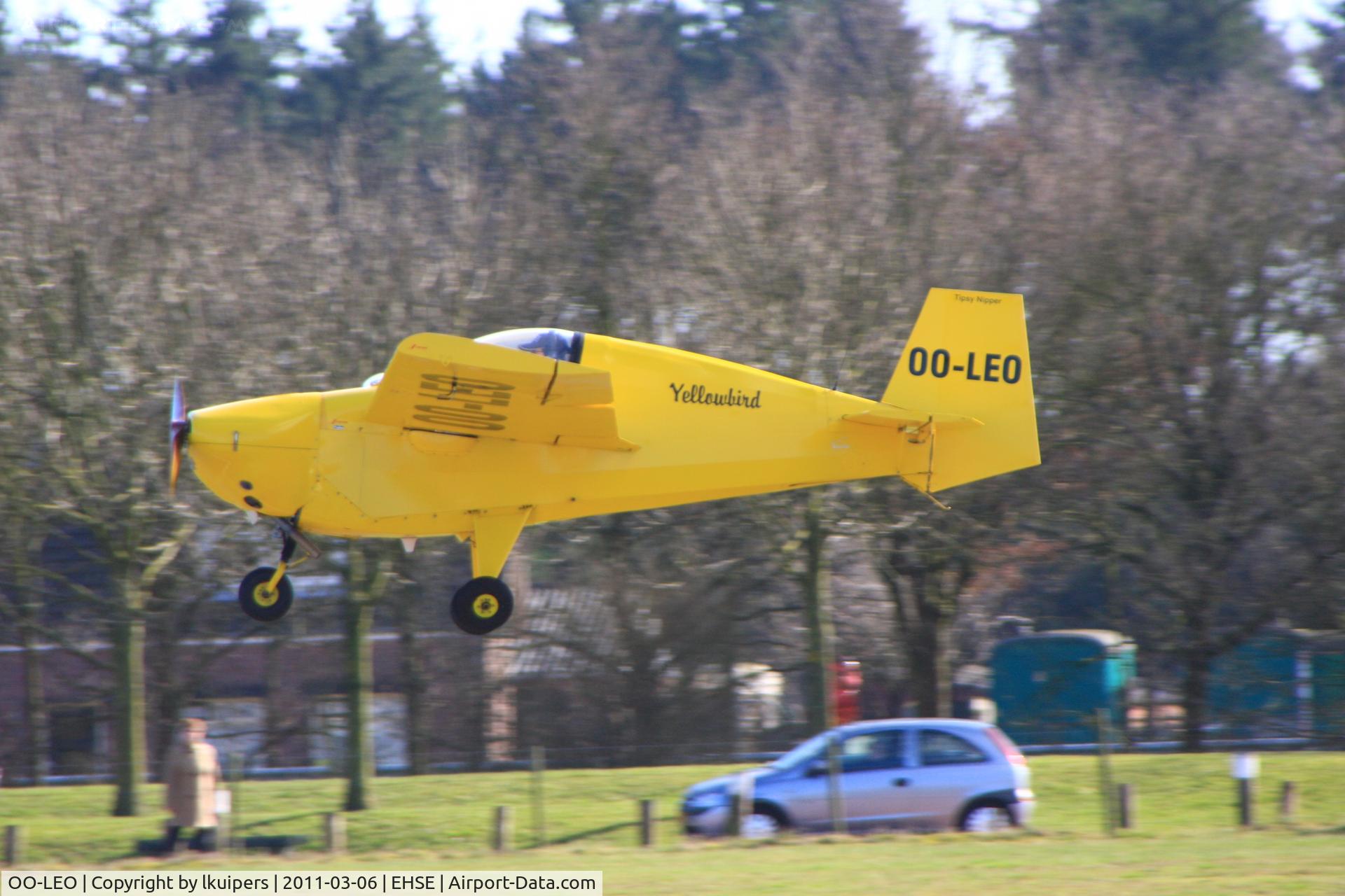 OO-LEO, 1962 Tipsy T-66S Nipper 2 C/N 62, Landing at Seppe Airport