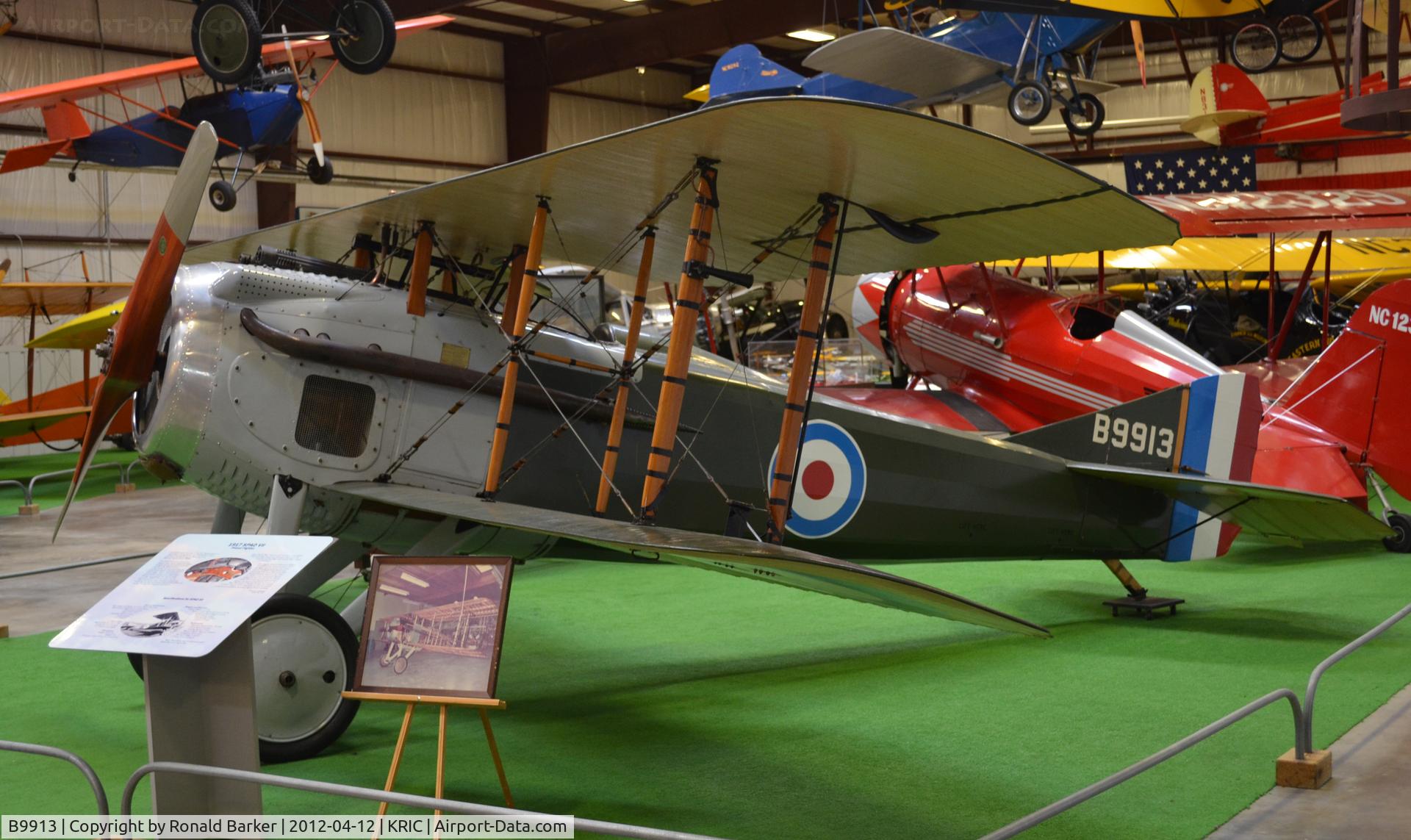 B9913, 1917 SPAD S-VII C/N 103, VA Air Museum