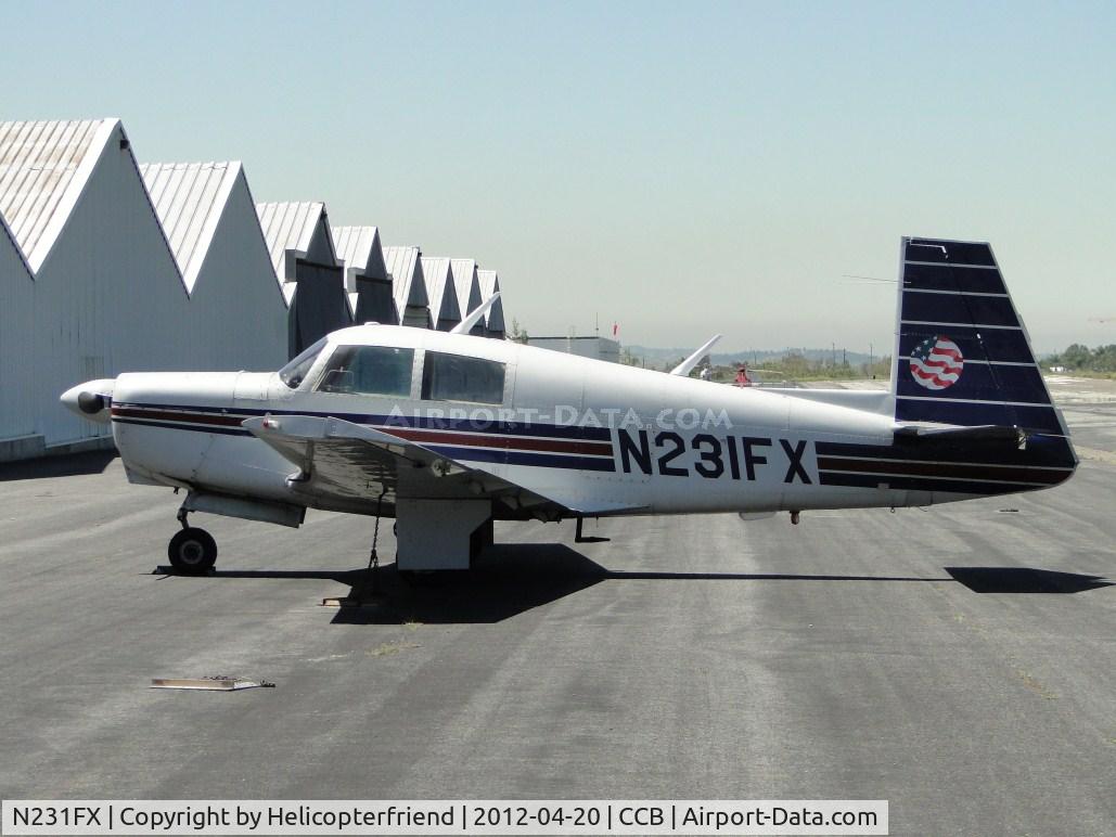 N231FX, 1966 Mooney M20C Ranger C/N 3378, Tied down and parked in transient parking