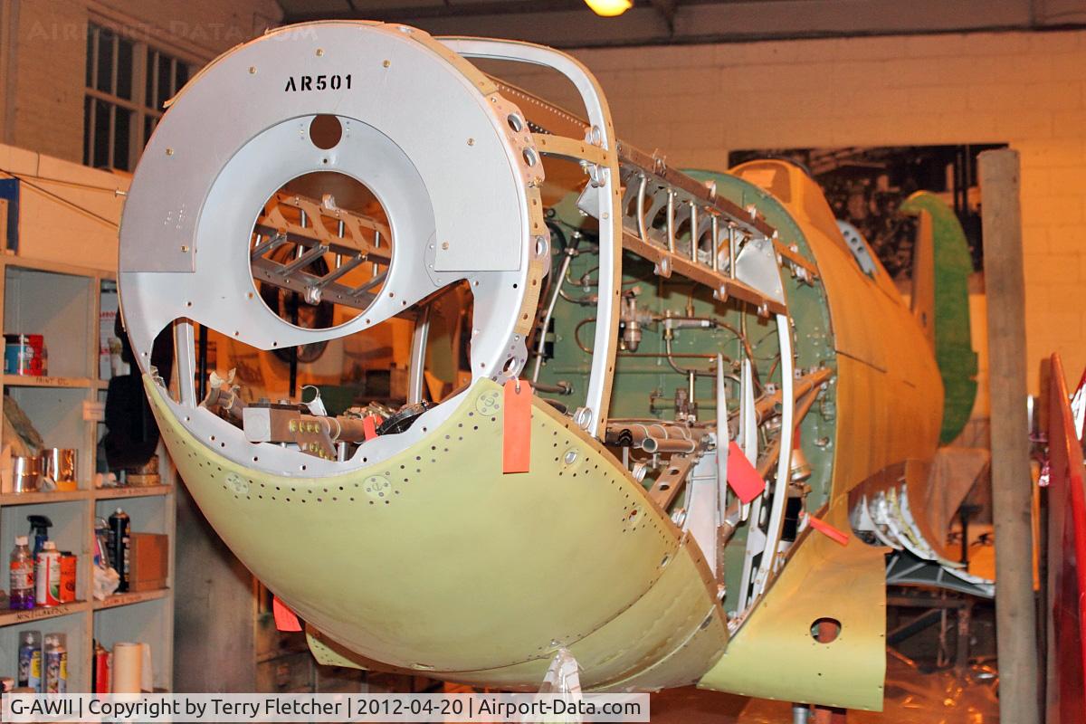 G-AWII, 1942 Supermarine 349 Spitfire LF.Vc C/N WASP/20/223, Under restoration with Shuttleworth Collection at Old Warden