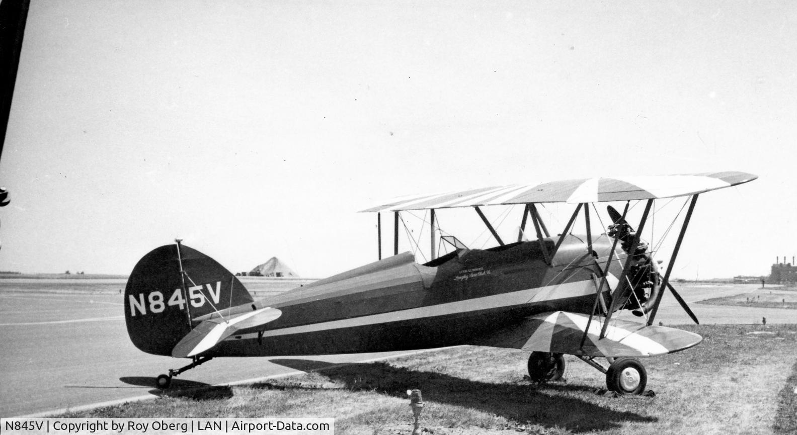 N845V, 1930 Waco CTO C/N 3225, This aircraft was owned by Art Davis.  Purchased by Roy Oberg and Les Steen and then sold to Sam Burgess. This pic was taken after Sam Burgess bought it. You can see see his name on the cockpit. 