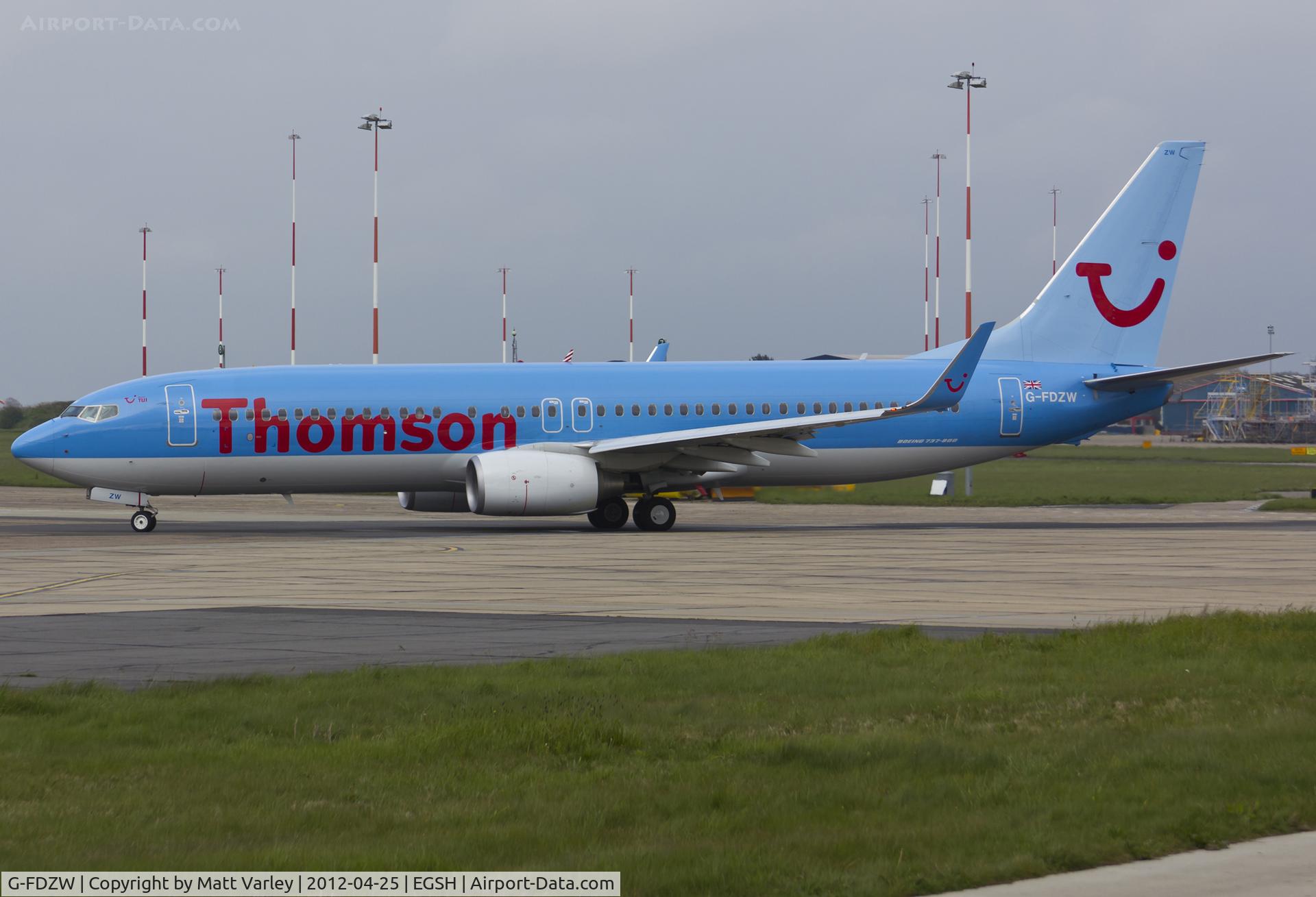 G-FDZW, 2011 Boeing 737-8K5 C/N 37254, Departing the Terminal.