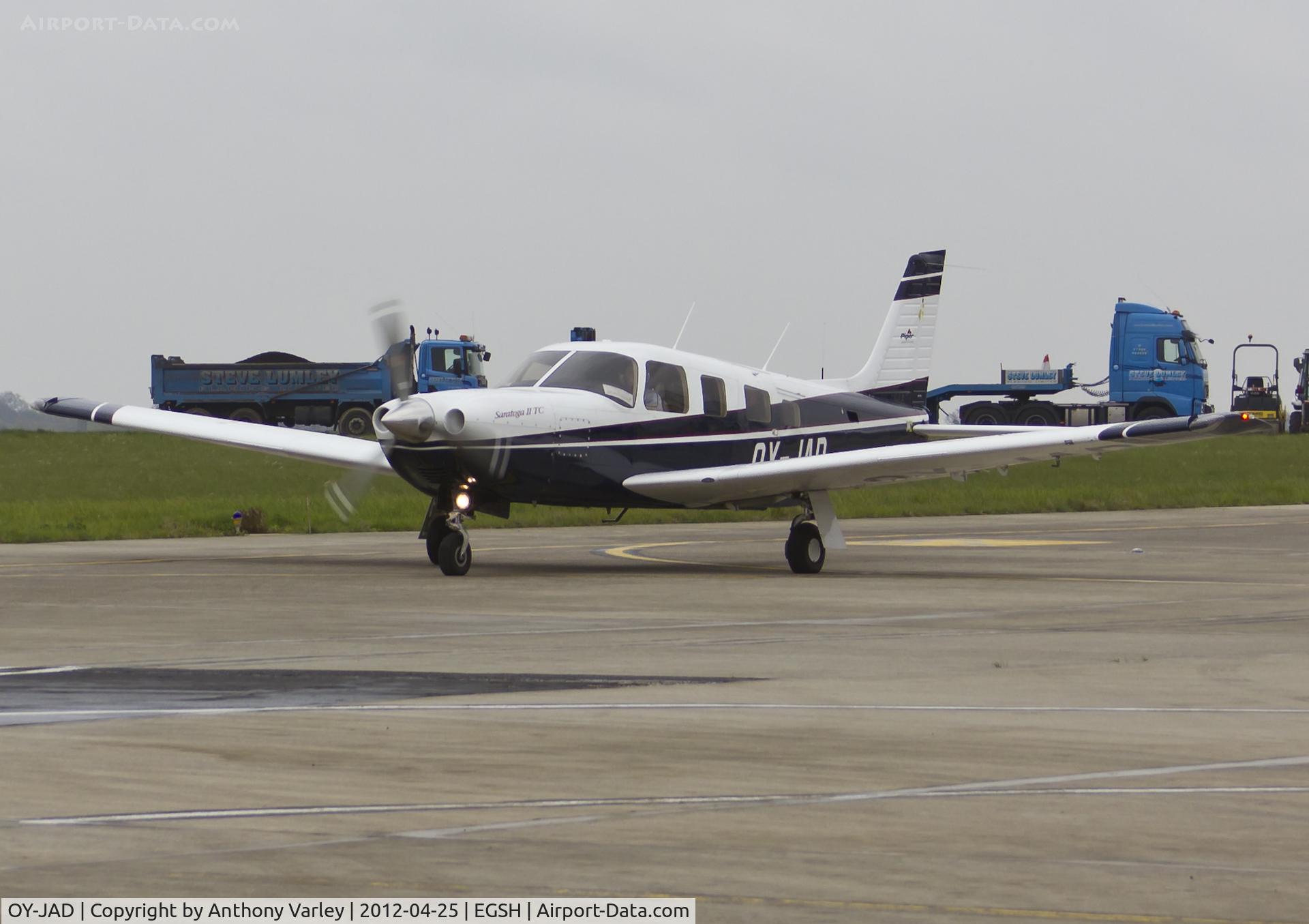 OY-JAD, 1998 Piper PA-32R-301T II TC Turbo Saratoga C/N 3257065, Departing SaxonAir.