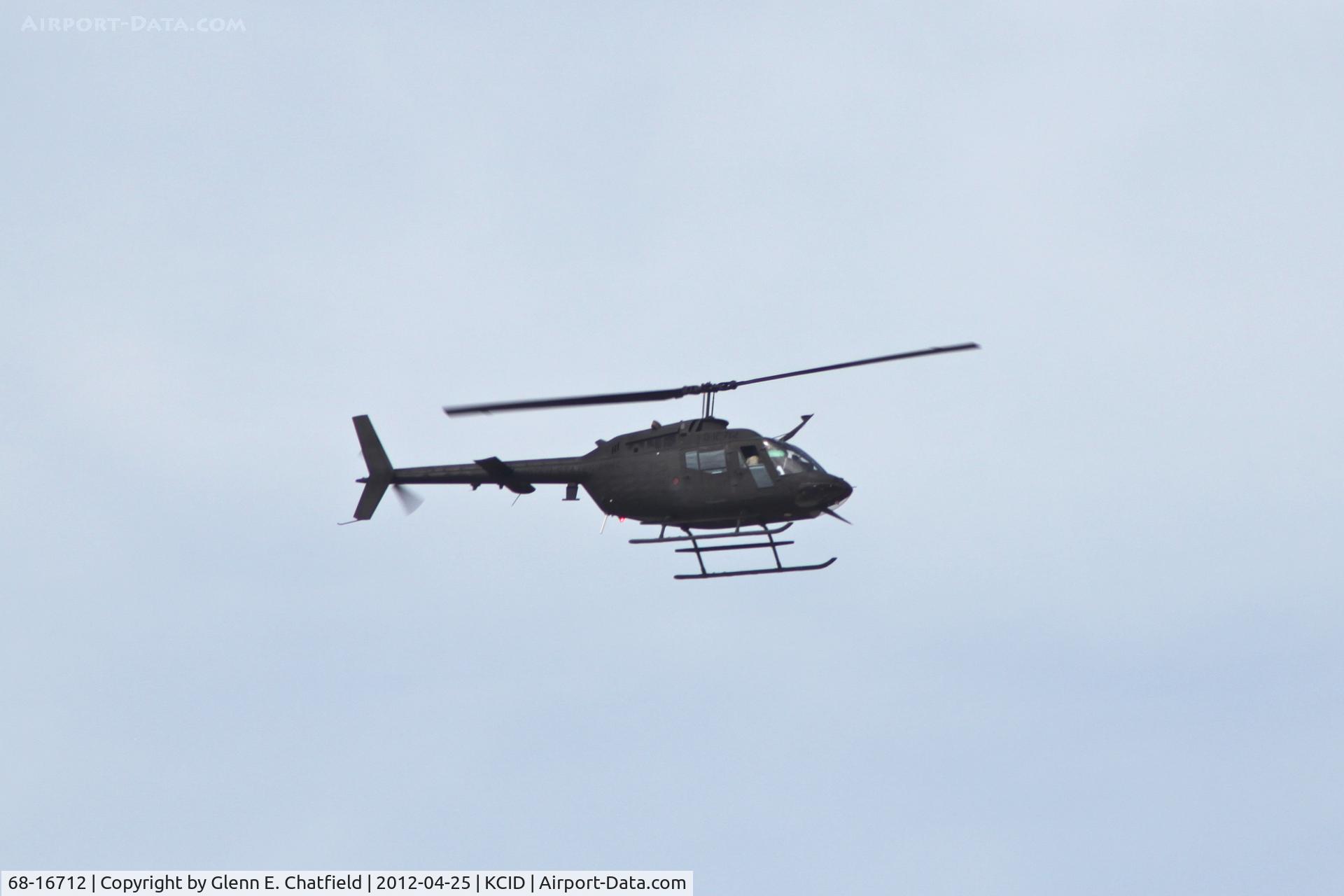 68-16712, 1969 Bell OH-58A Kiowa C/N 40026, Patrolling the area around the airport just before the President departs.
