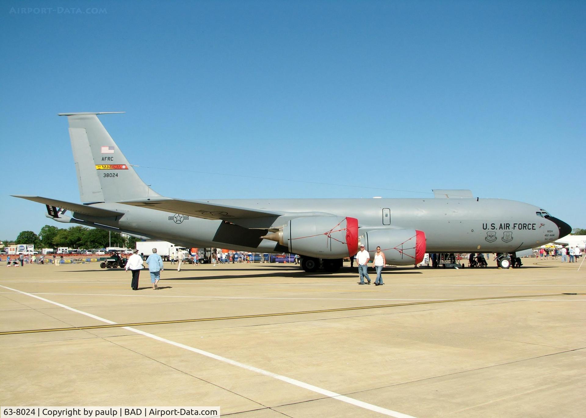 63-8024, 1963 Boeing KC-135R Stratotanker C/N 18641, At Barksdale Air Force Base.