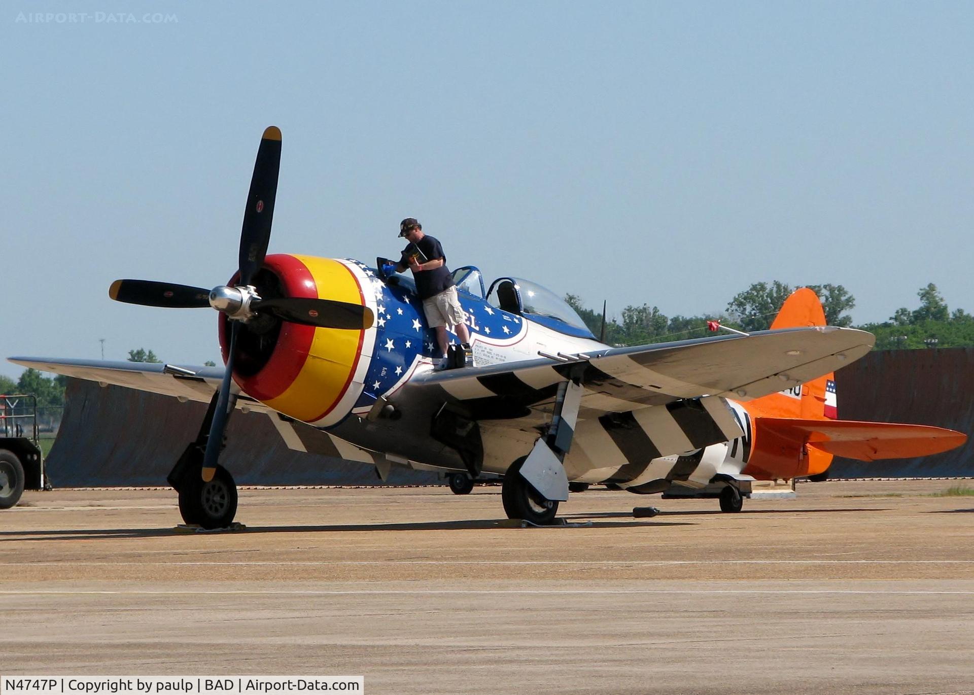 N4747P, 1945 Republic P-47D-40-RA Thunderbolt C/N 44-90368, At Barksdale Air Force Base.