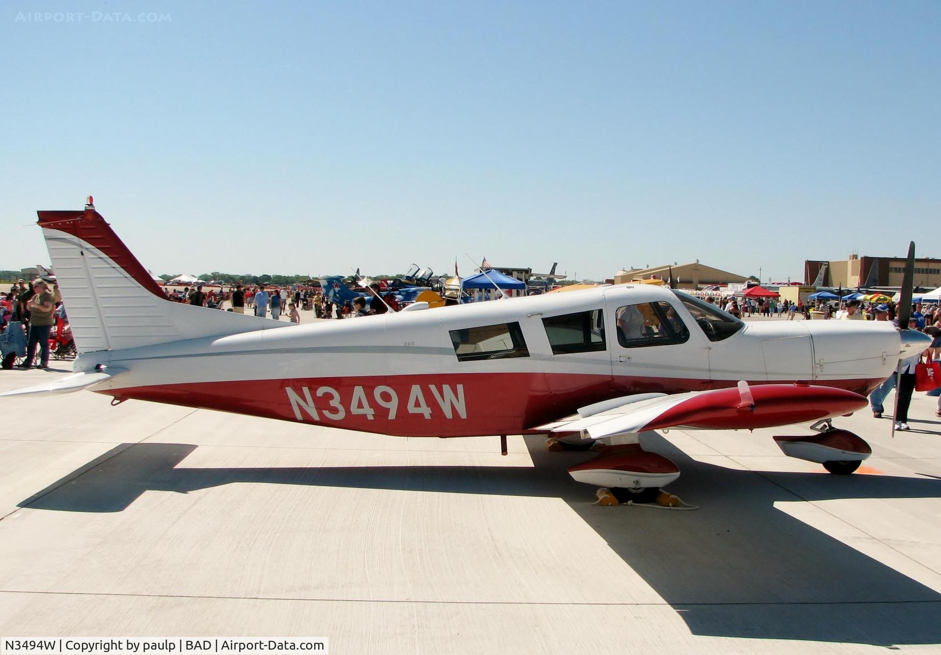 N3494W, 1966 Piper PA-32-260 Cherokee Six C/N 32-374, At Barksdale Air Force Base.
