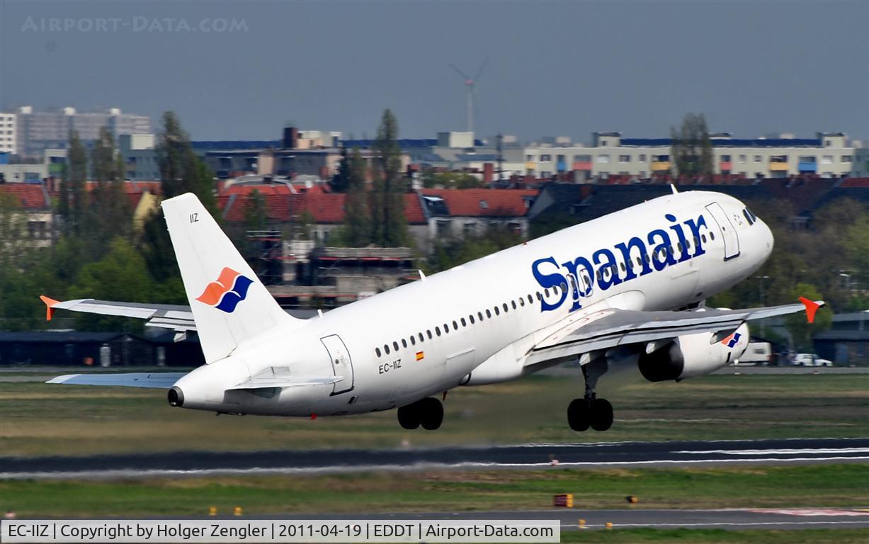 EC-IIZ, 2002 Airbus A320-232 C/N 1862, Leaving TXL on rwy 08R with destination Madrid.