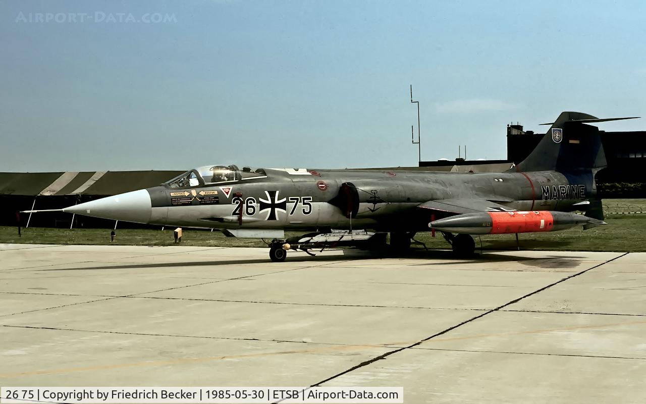 26 75, Lockheed F-104G Starfighter C/N 683-7421, Marineflieger F-104G transient at Fliegerhorst Büchel
