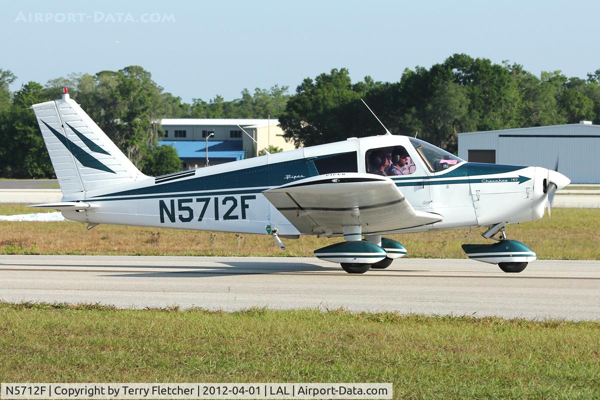 N5712F, 1968 Piper PA-28-140 C/N 28-24925, At 2012 Sun N Fun