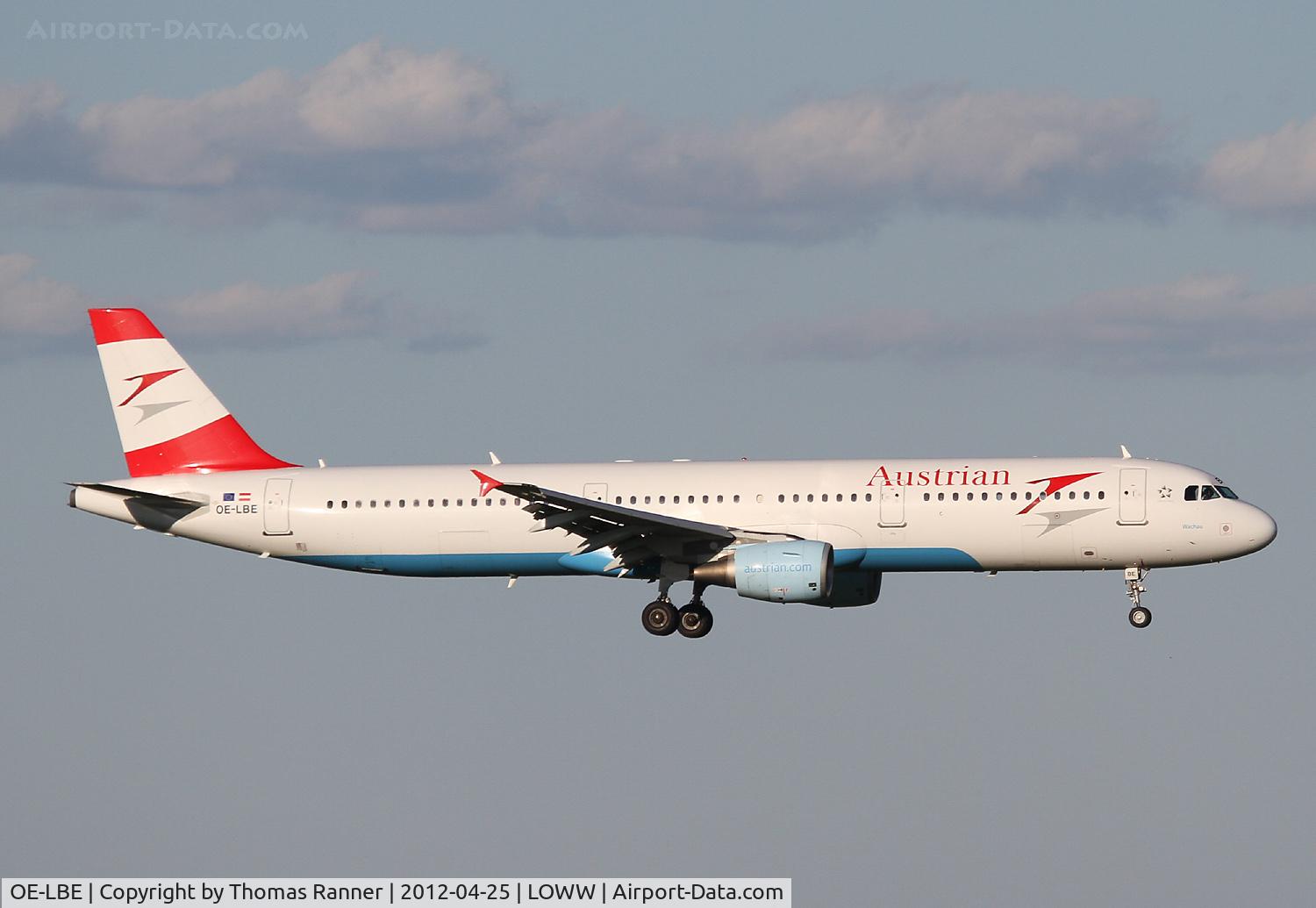 OE-LBE, 1998 Airbus A321-211 C/N 935, Austrian Airlines Airbus A321