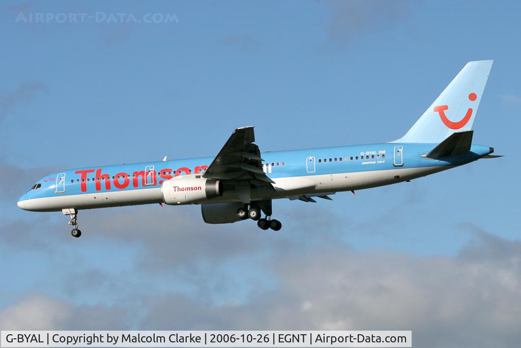 G-BYAL, 1993 Boeing 757-204 C/N 25626, Boeing 757-204, Newcastle Airport, October 2006.