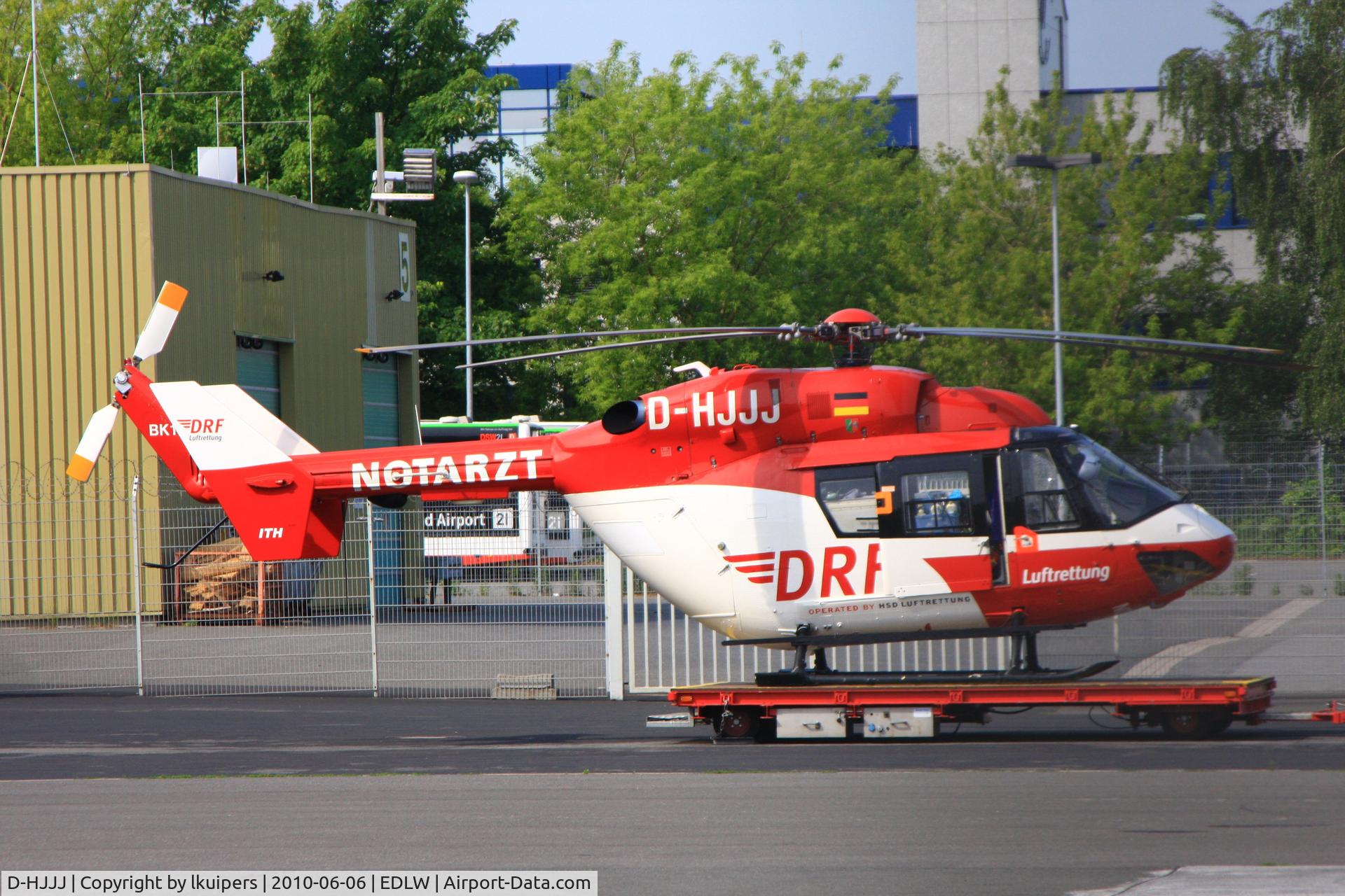 D-HJJJ, Eurocopter-Kawasaki BK-117B-2 C/N 7251, On its stand at Dortmund Airport