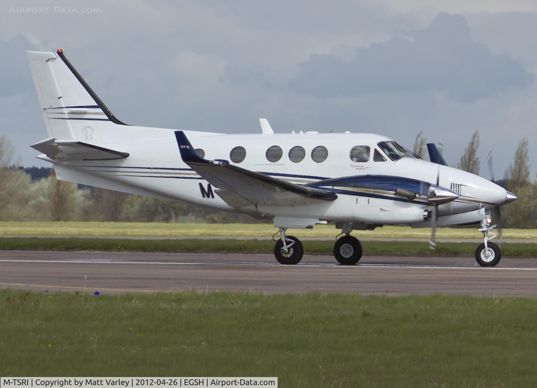 M-TSRI, Hawker Beechcraft C90GTI King Air C/N LJ-2033, Departing EGSH.