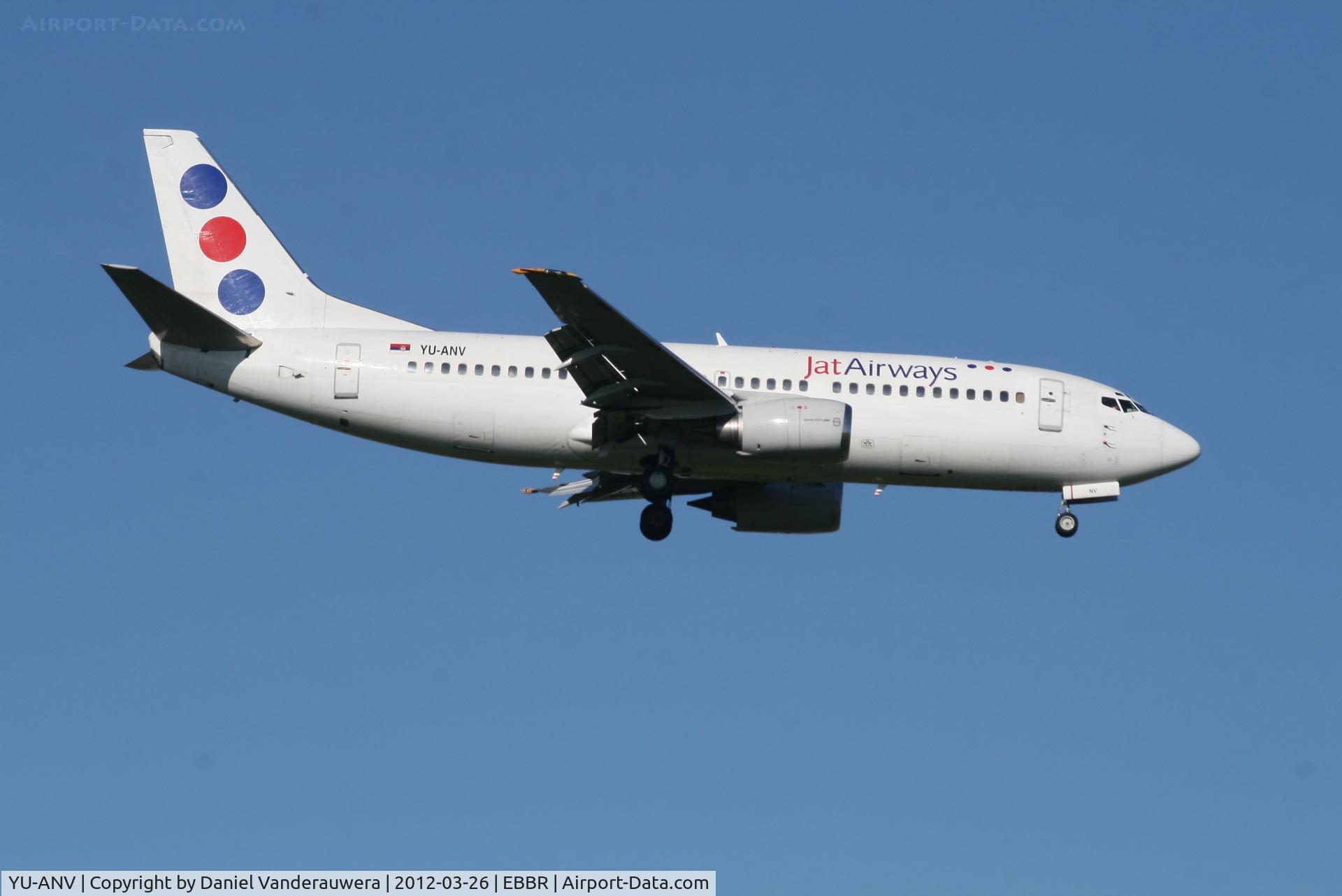 YU-ANV, 1988 Boeing 737-3H9 C/N 24140, Arrival to RWY 02