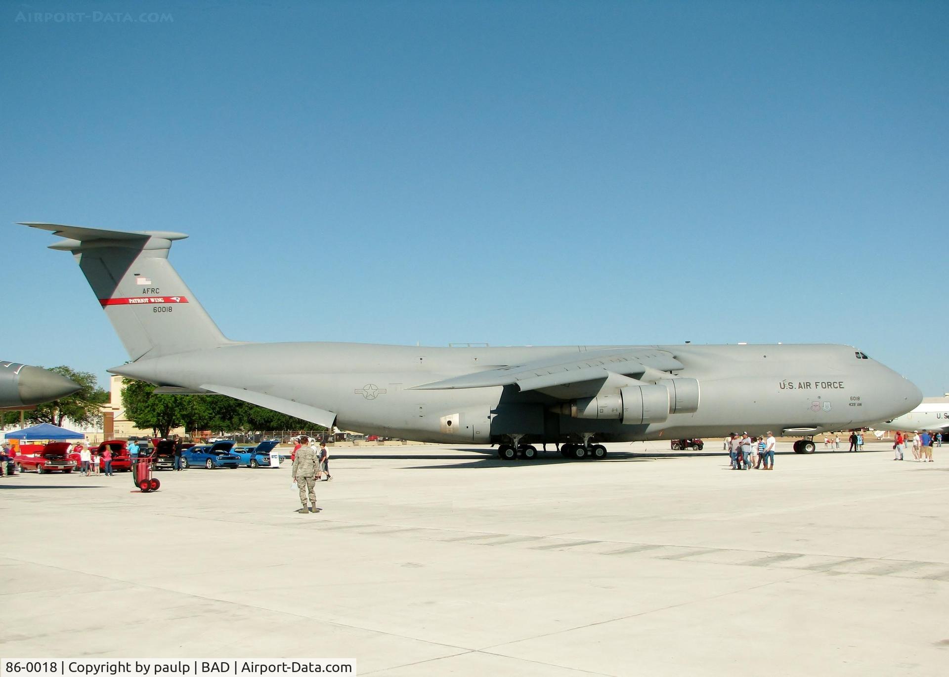 86-0018, 1986 Lockheed C-5B Galaxy C/N 500-0104, At Barksdale Air Force Base.