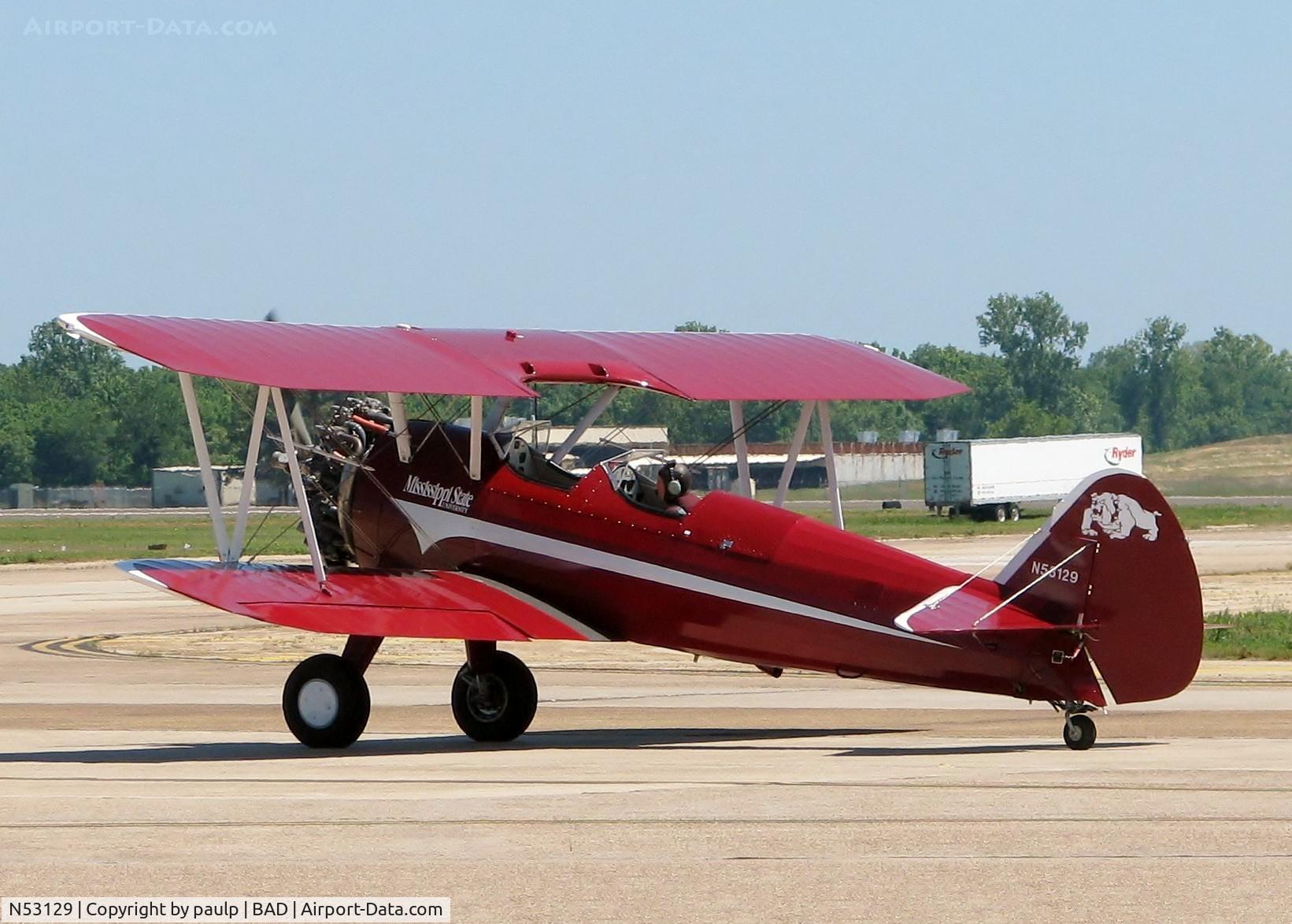 N53129, 1941 Boeing A75N1(PT17) C/N 75-1519, At Barksdale Air Force Base.