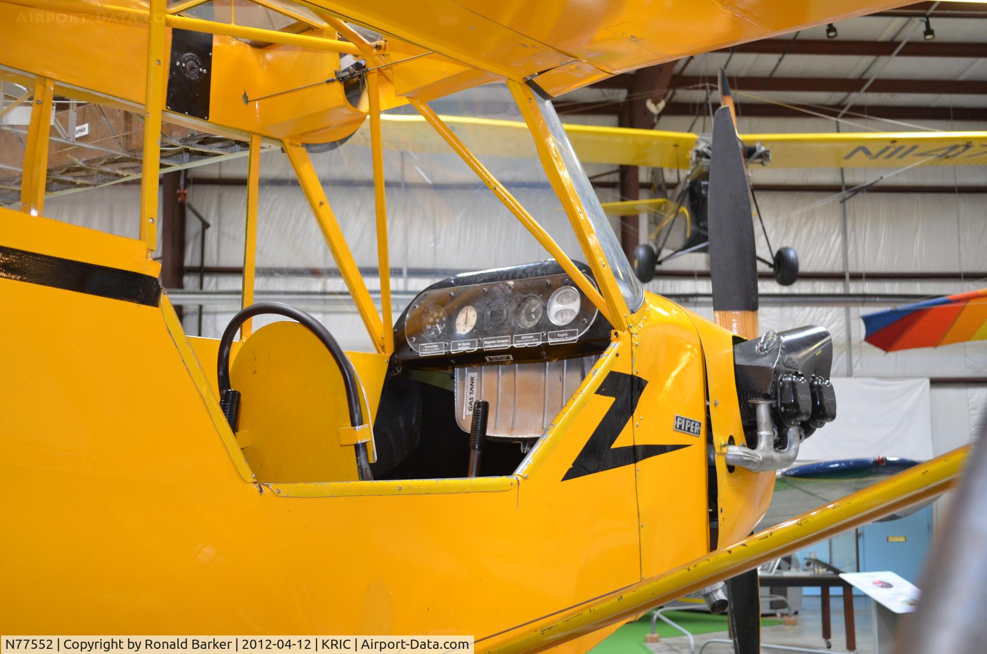 N77552, Piper J3C-65 Cub Cub C/N 22043, VA Aviation Museum