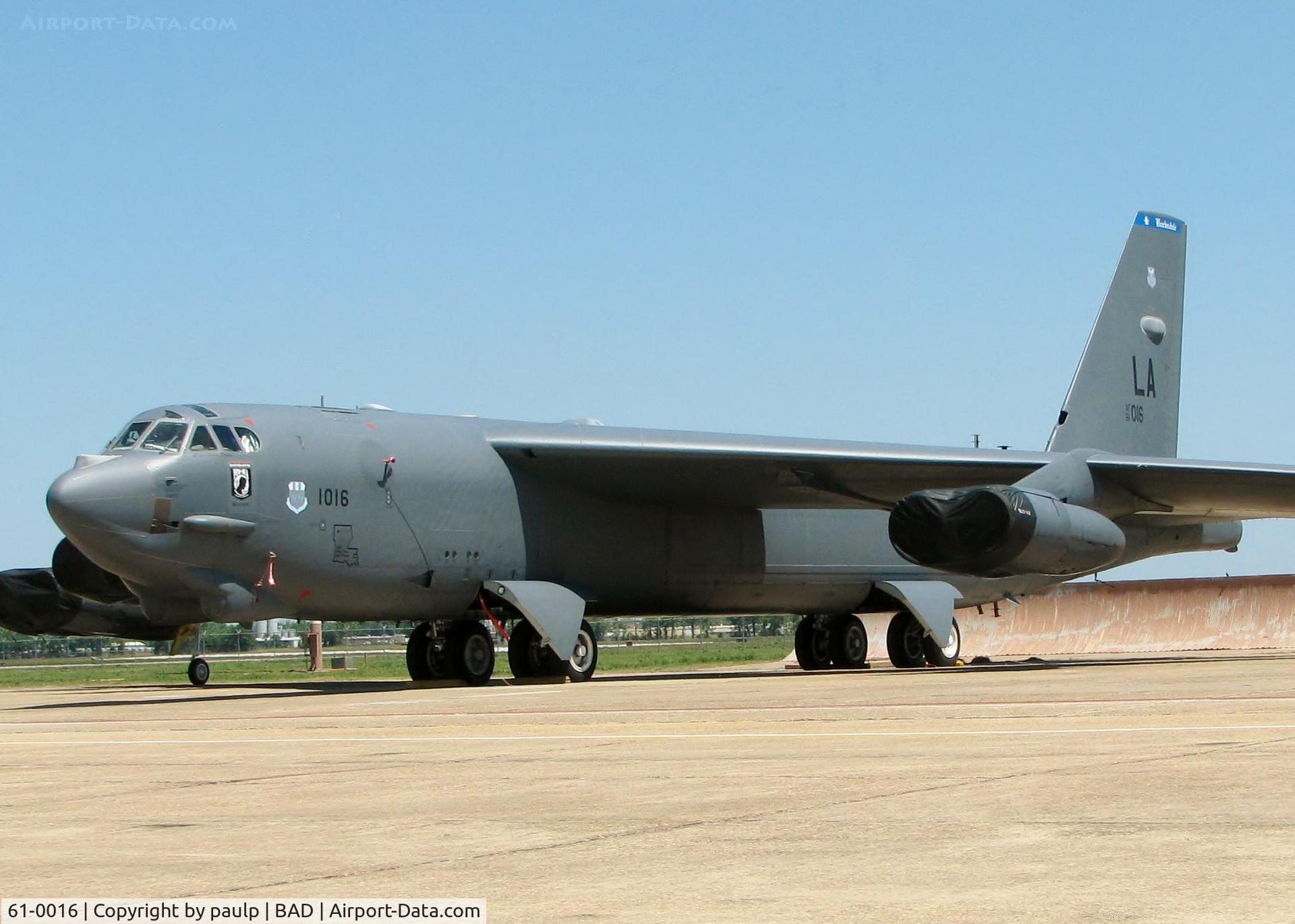 61-0016, 1961 Boeing B-52H Stratofortress C/N 464443, At Barksdale Air Force Base.