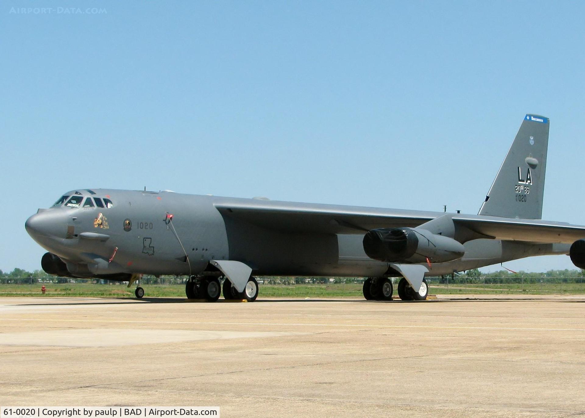 61-0020, 1961 Boeing B-52H Stratofortress C/N 464447, At Barksdale Air Force Base.