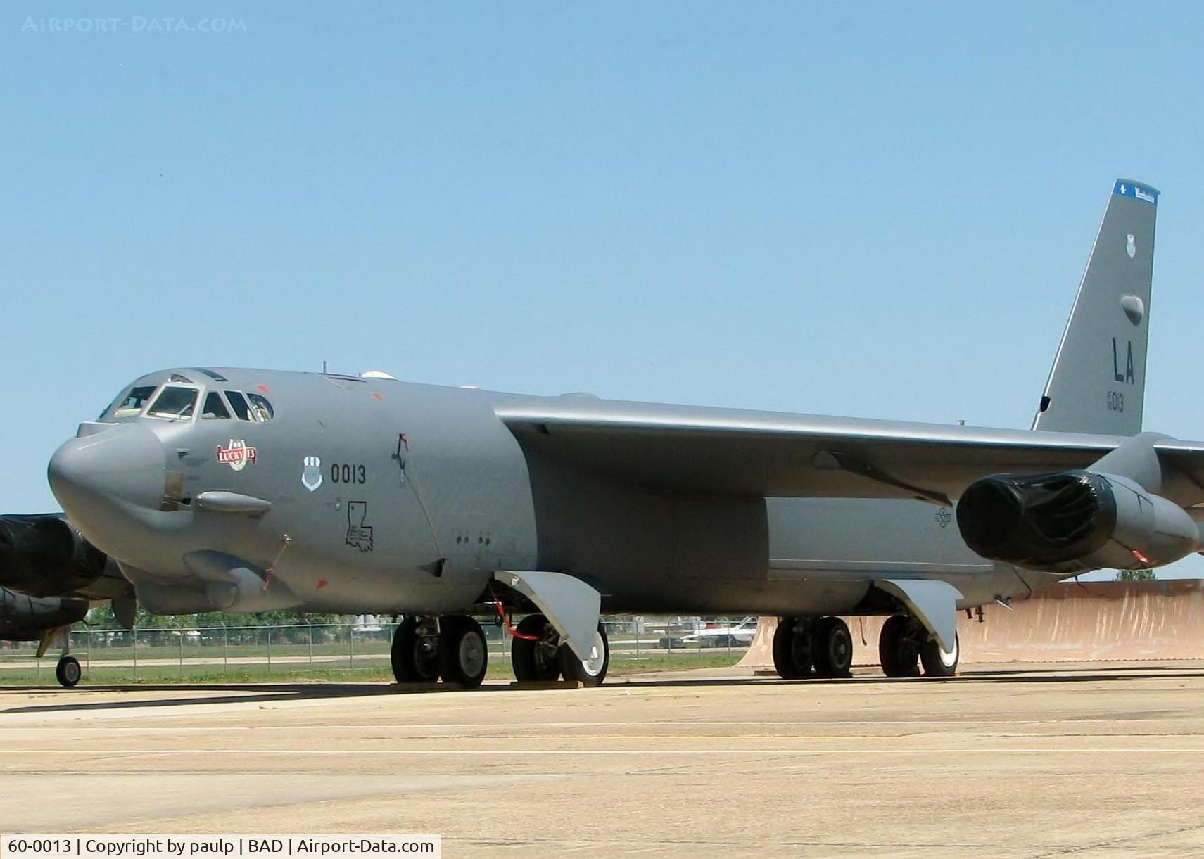60-0013, 1960 Boeing B-52H-135-BW Stratofortress C/N 464378, At Barksdale Air Force Base.