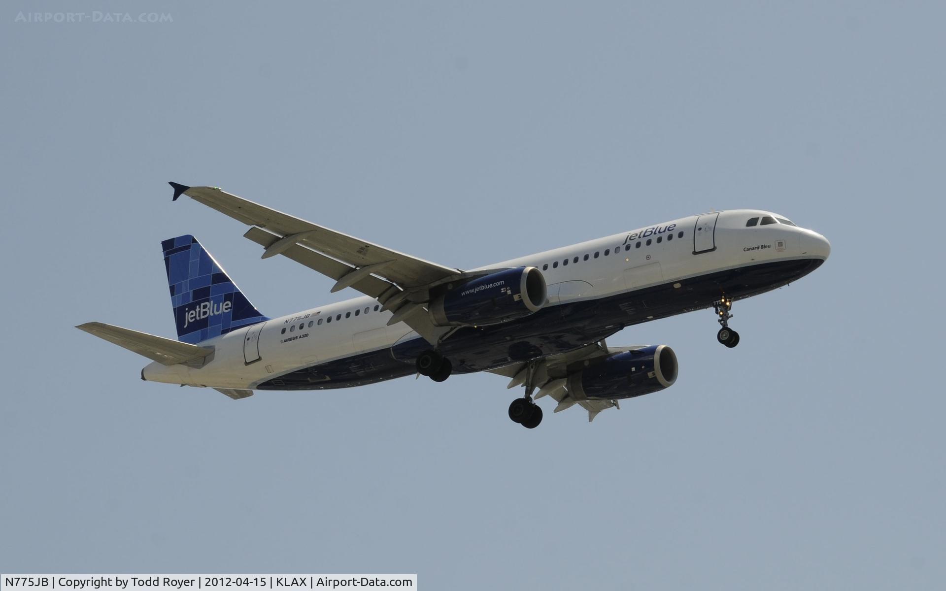 N775JB, 2009 Airbus A320-232 C/N 3800, Arriving at LAX on 24R