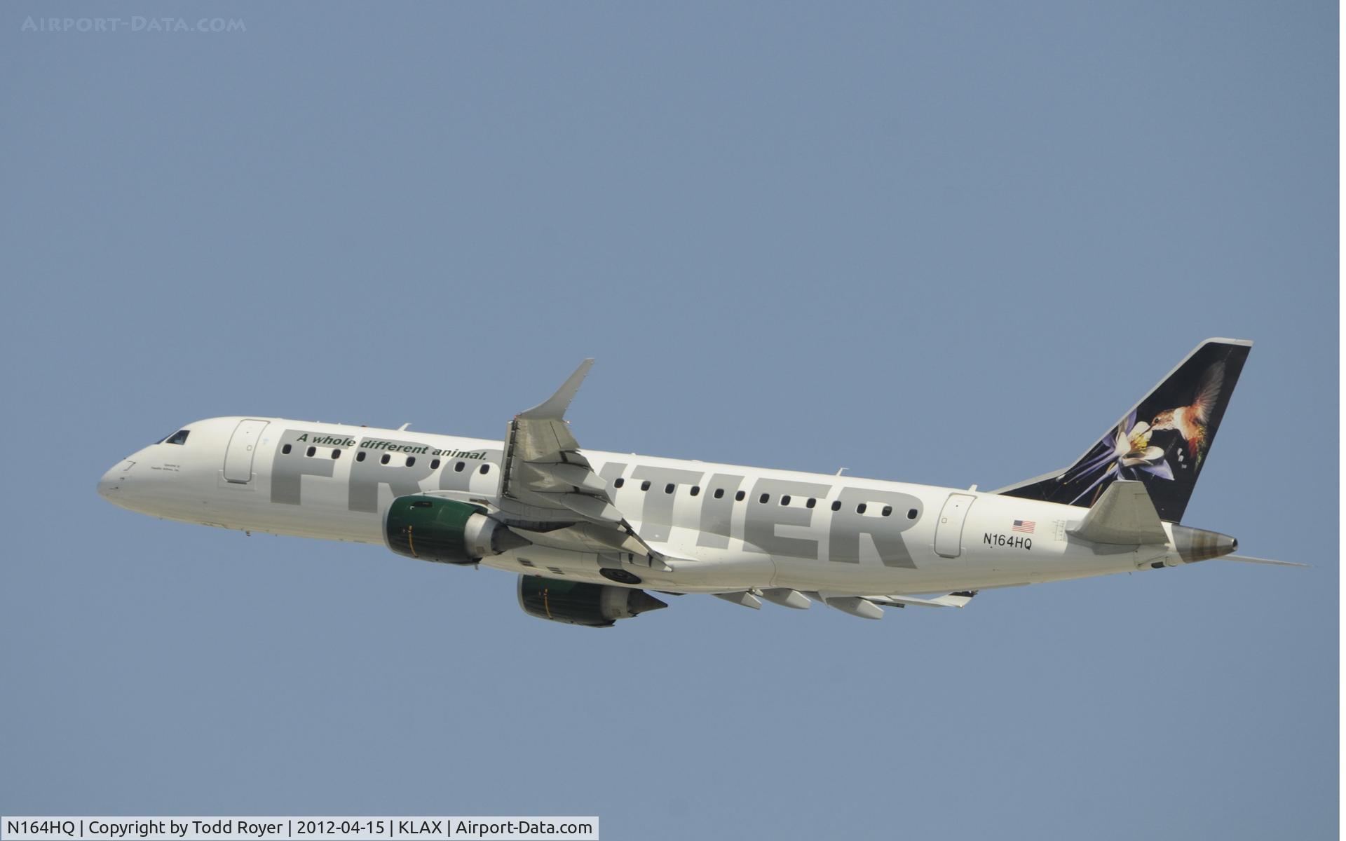 N164HQ, 2009 Embraer 190AR (ERJ-190-100IGW) C/N 19000275, Departing LAX on 25R