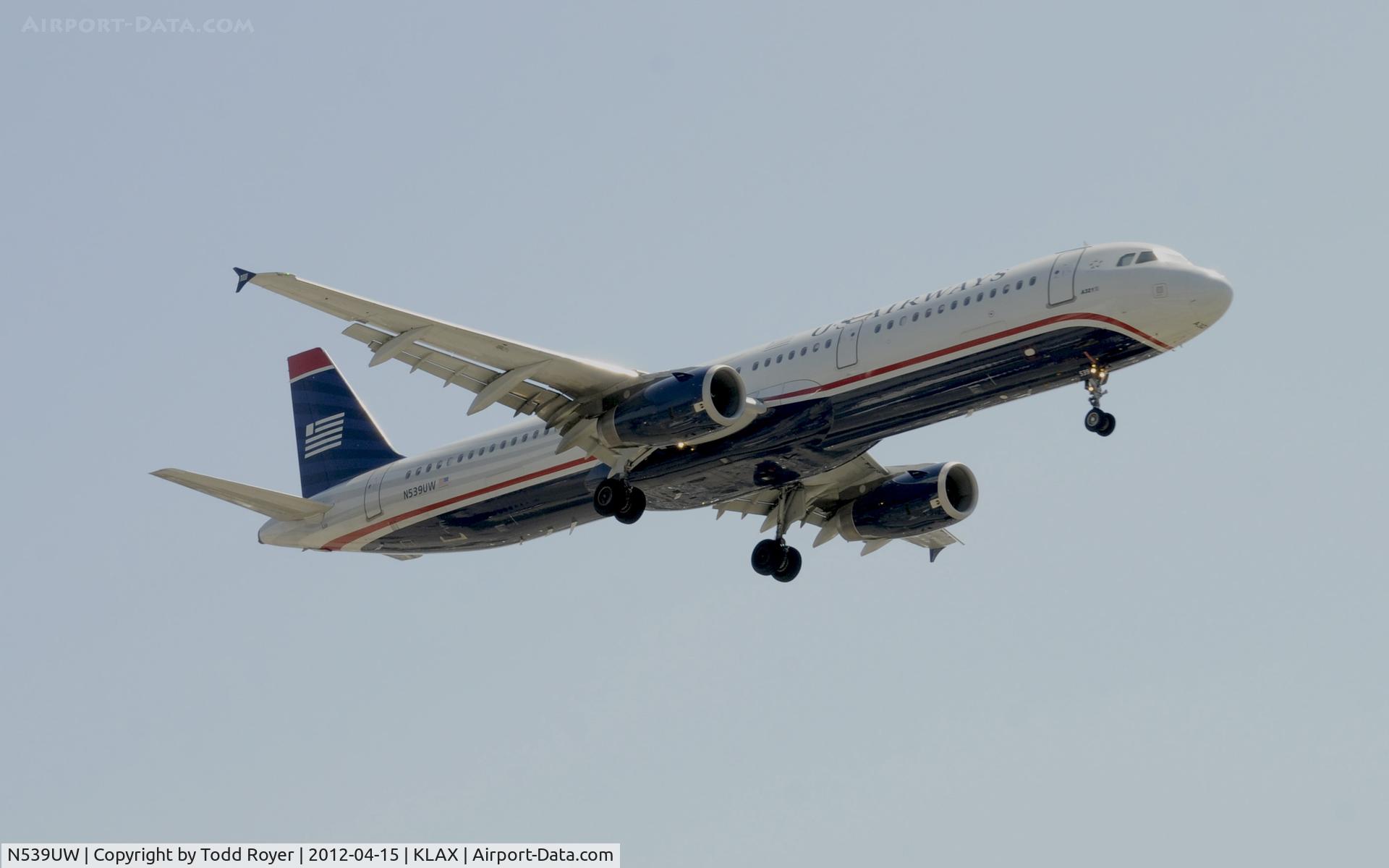 N539UW, 2009 Airbus A321-231 C/N 4082, Arriving at LAX on 24R