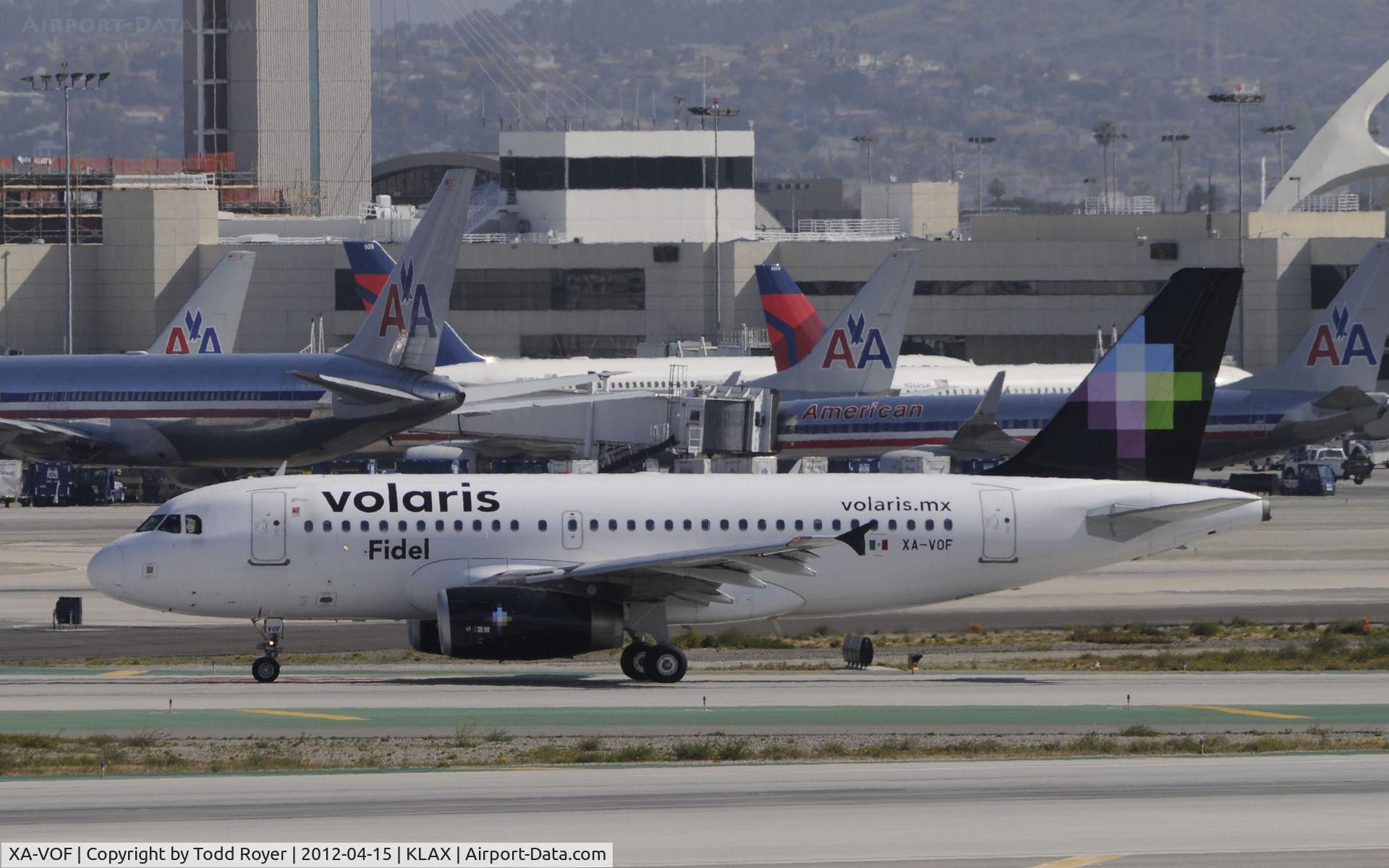 XA-VOF, 2007 Airbus A319-133 C/N 3077, Taxiing to gate at LAX