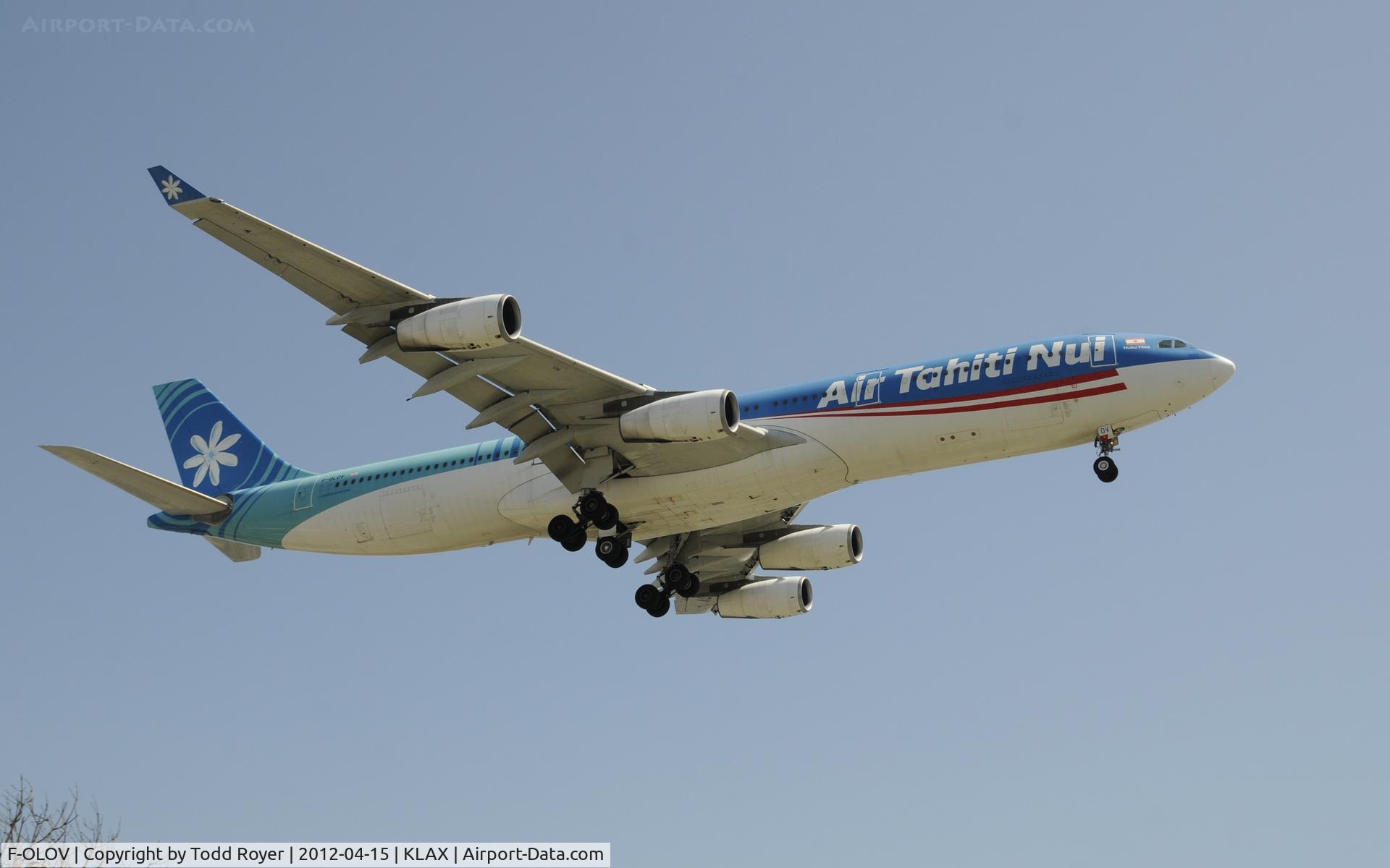 F-OLOV, 2005 Airbus A340-313 C/N 668, Arriving at LAX on 24R