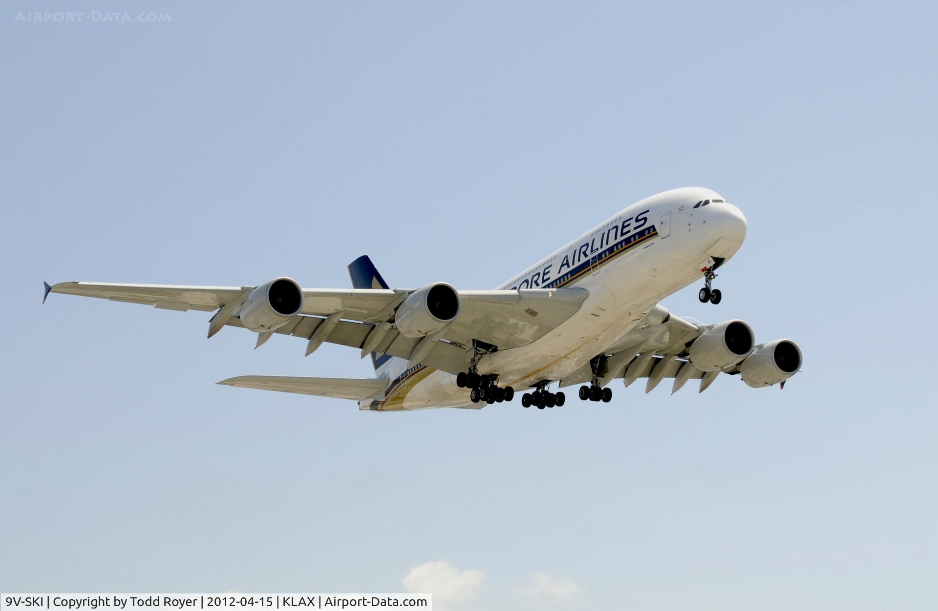 9V-SKI, 2009 Airbus A380-841 C/N 034, Arriving at LAX on 24R