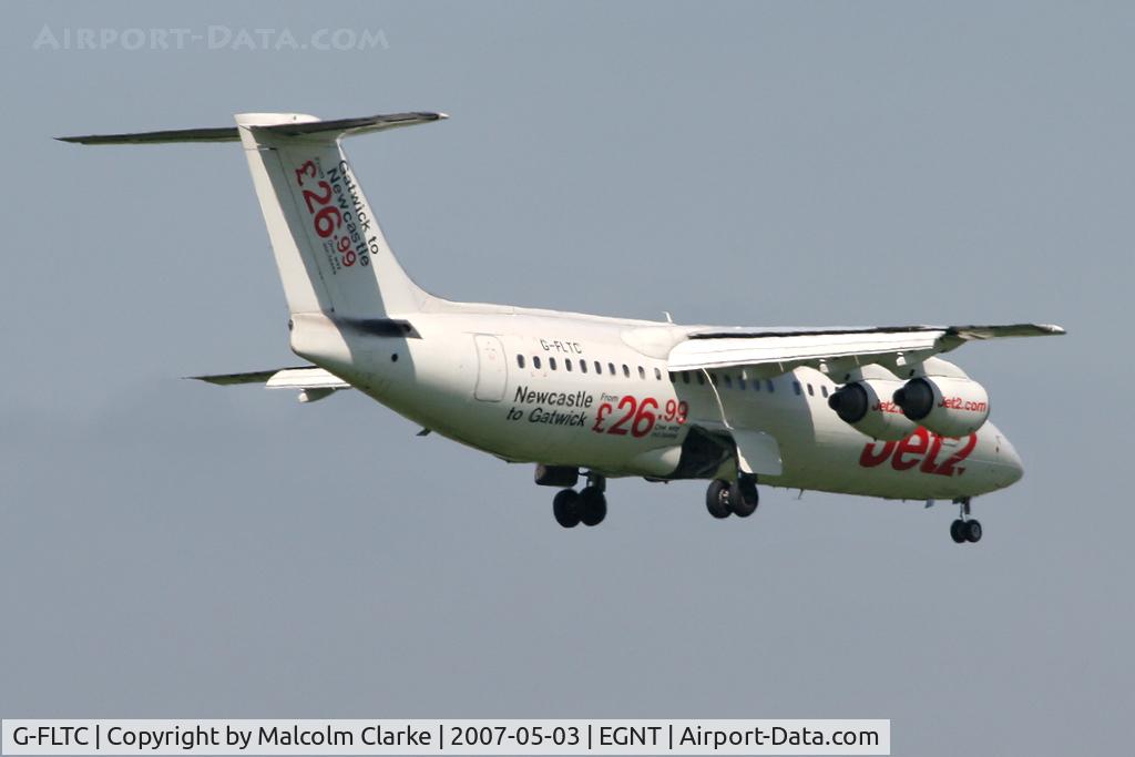 G-FLTC, 1991 British Aerospace BAe.146-300 C/N E3205, British Aerospace BAe-146-300 on finals to 07, Newcastle Airport, May 2007.