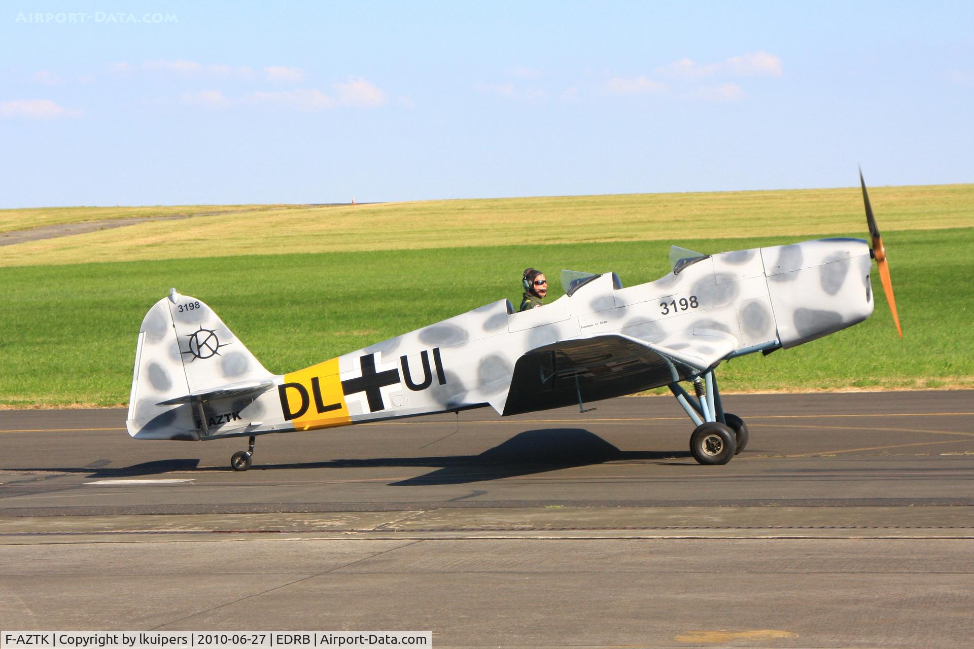 F-AZTK, 1940 Klemm Kl-35D C/N 1854, This Klemm Kl35D has been repainted in a  strange Luftwaffe colour scheme. It was flowin into the Luxemburg Airshow in June 2010