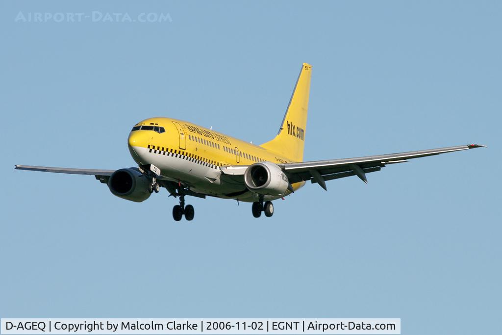 D-AGEQ, 1998 Boeing 737-75B C/N 28103, Boeing 737-75B, Newcasle Airport, November 2006.